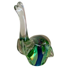 Stunning Vintage Sommerso Art Glass Elephant Sculpture by Murano