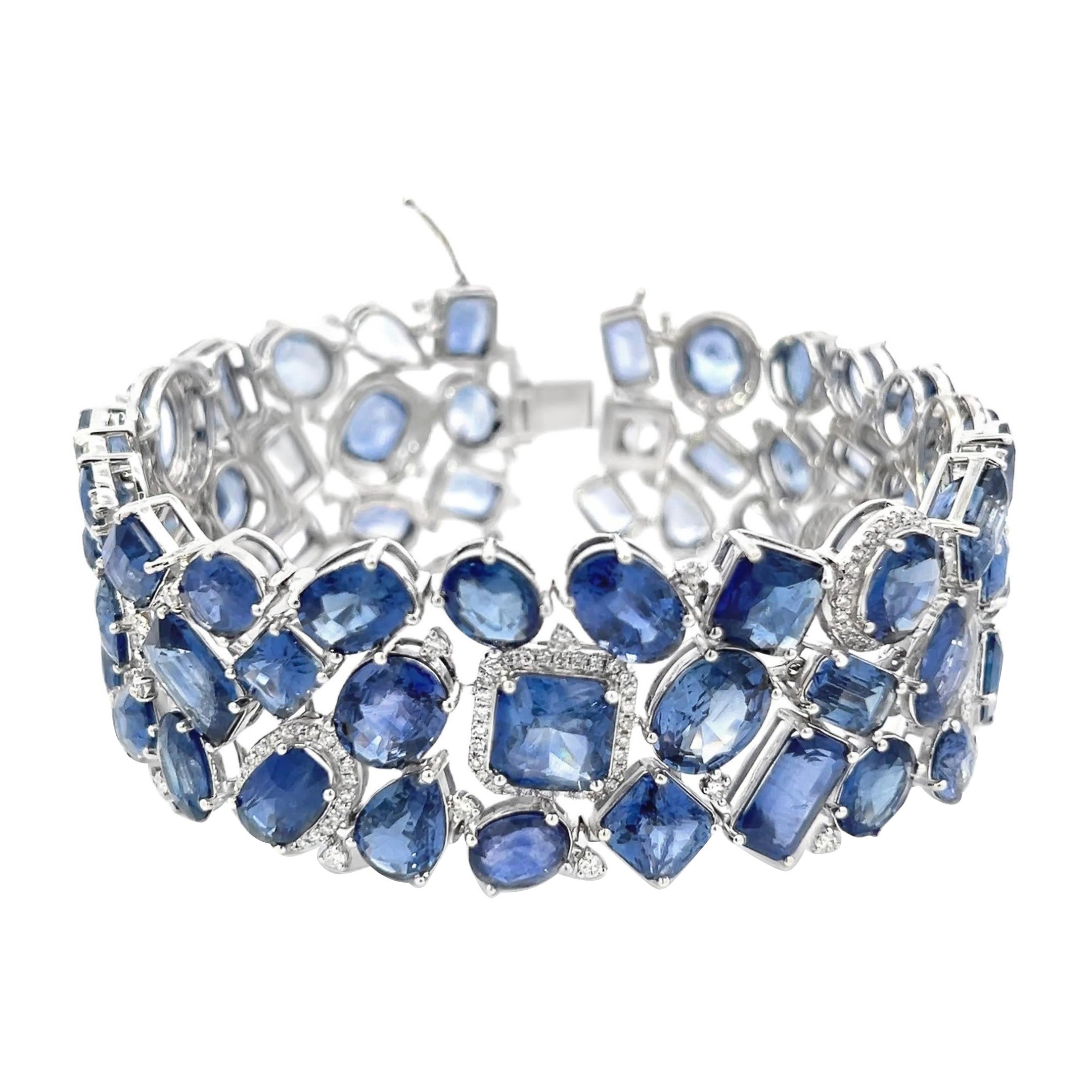 Bracelet en pierres bleues