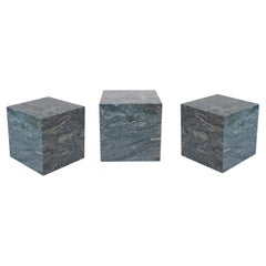 Blue Granite Midcentury Cube Side Tables
