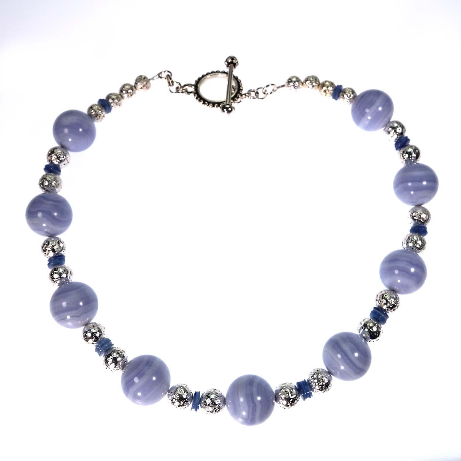 Stunning Blue Lace Agate Necklace 6