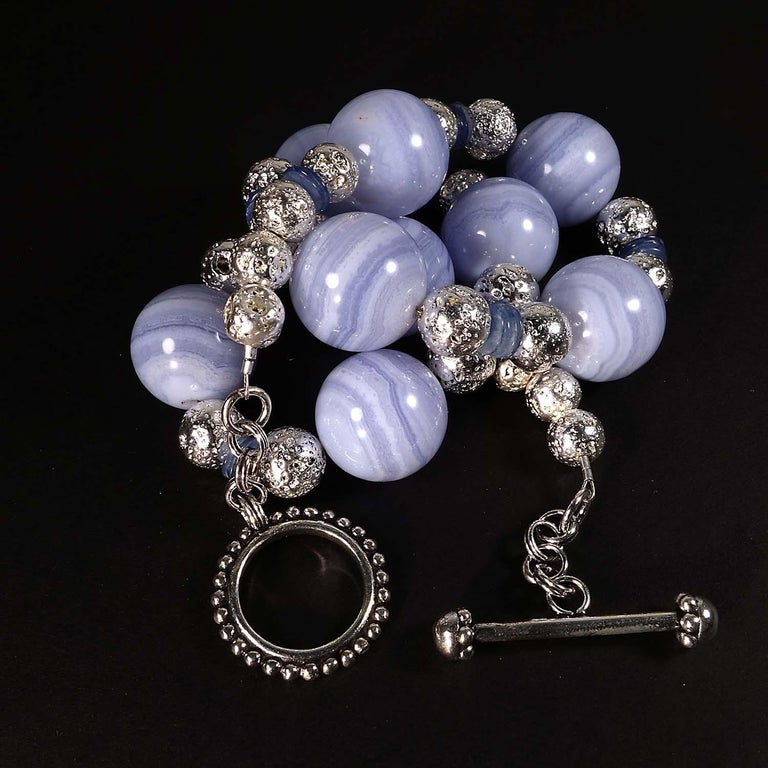 •OOAK - NYX• blue lace agate + mixed metal necklace (16