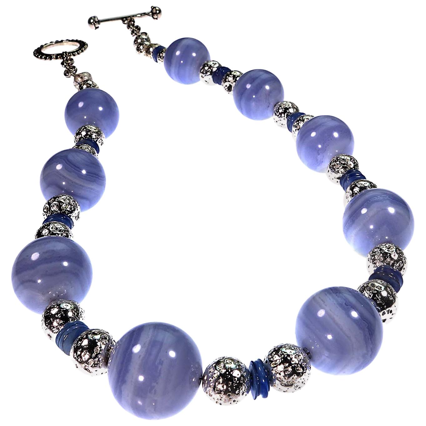 Stunning Blue Lace Agate Necklace