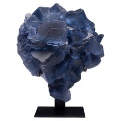 Stunning blue-purple fluorite with pyrite