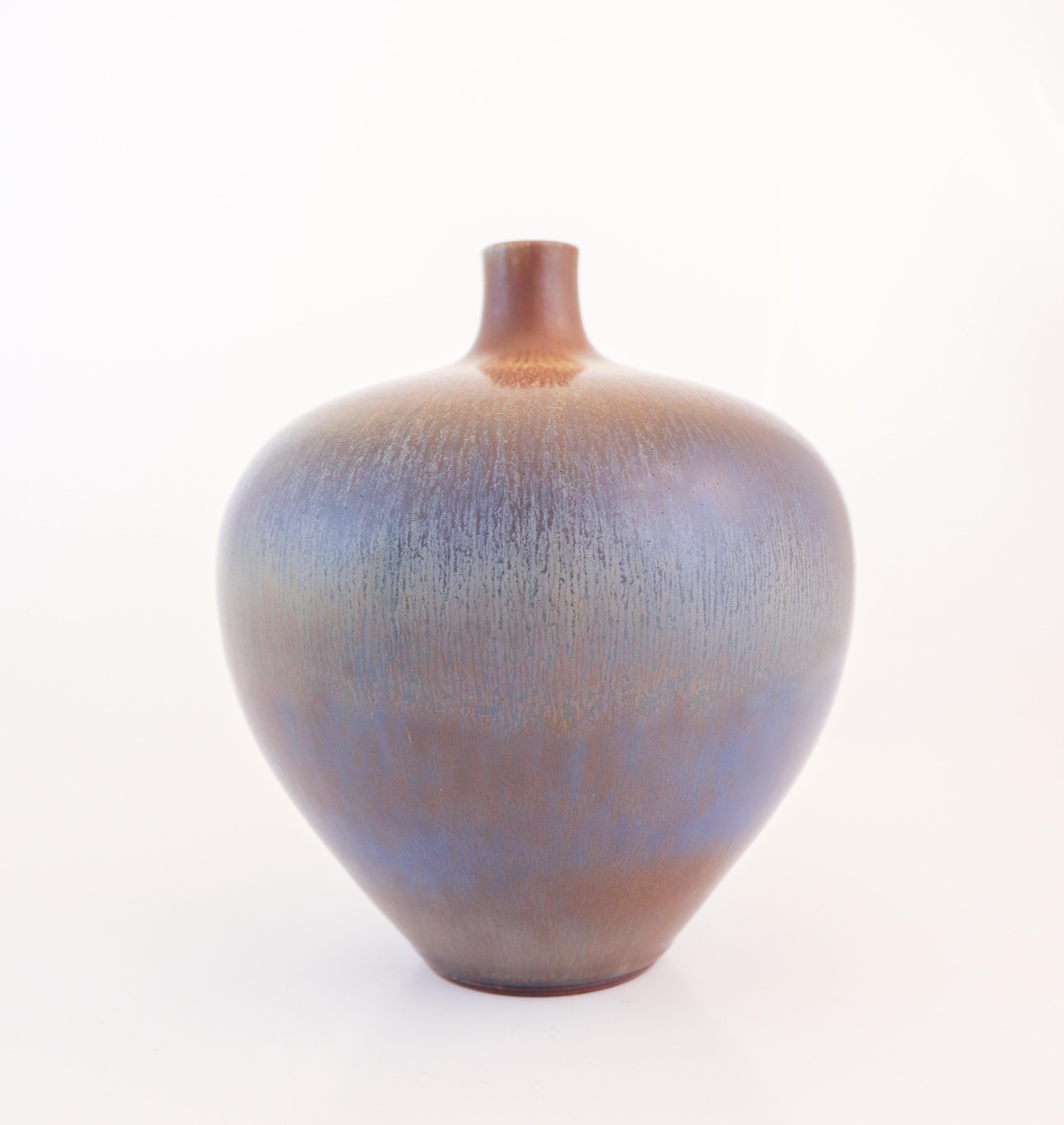 Stunning Blue Stoneware Vase, Berndt Friberg, Gustavsberg 1963 in vendita 1