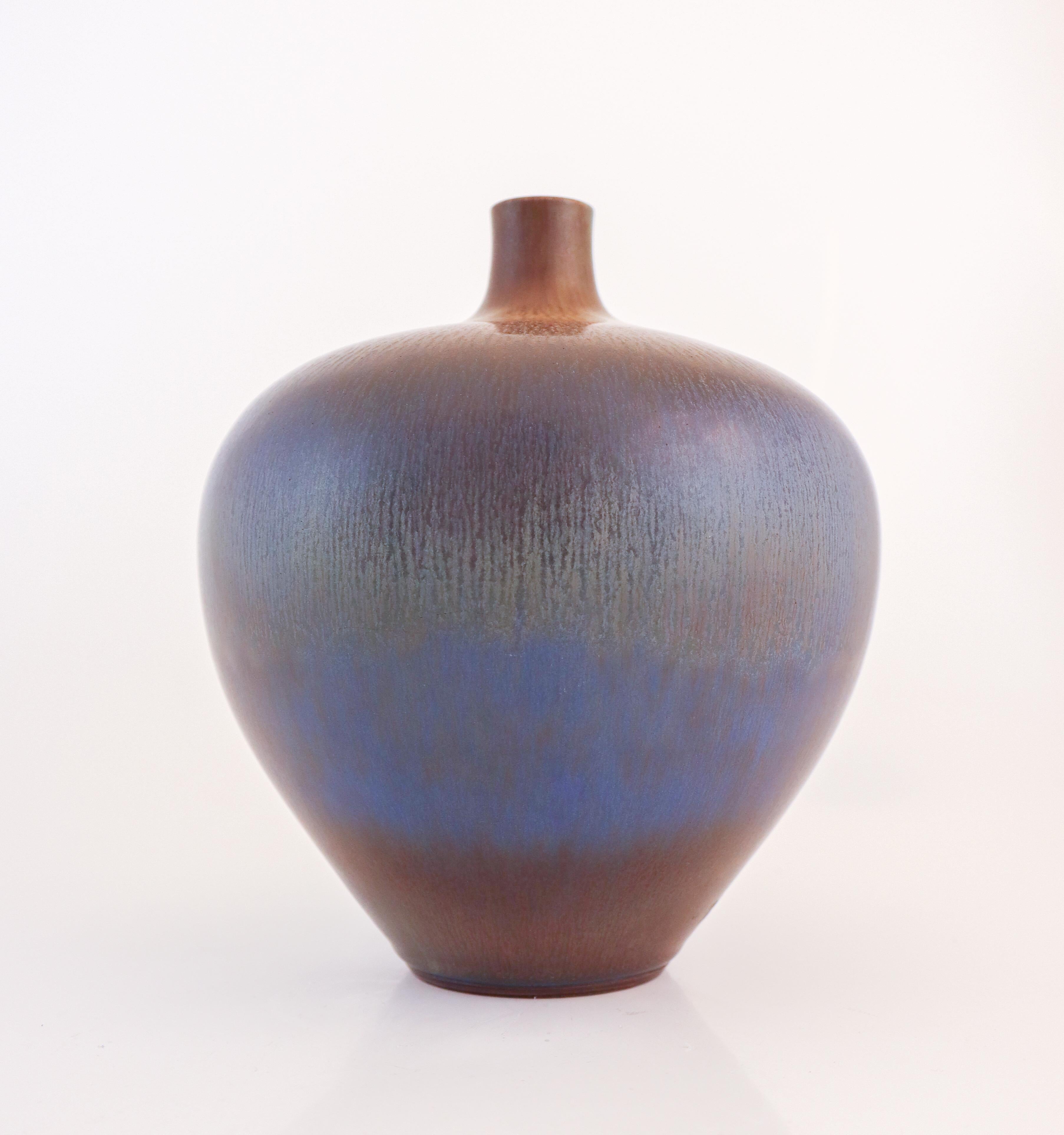 Stunning Blue Stoneware Vase, Berndt Friberg, Gustavsberg 1963 in vendita 2