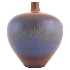 Stunning Blue Stoneware Vase, Berndt Friberg, Gustavsberg 1963