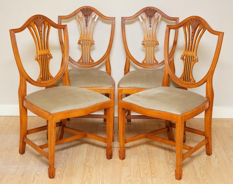 Stunning Bradley Wheatear Yew Wood Dining Chairs Set of 6 RRP £2, 500