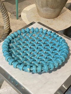 Stunning Braided Ceramic Fruit Platter-Jerome Massier for Vallauris