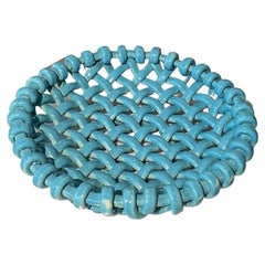 Stunning Braided Ceramic Fruit Platter-Jerome Massier for Vallauris