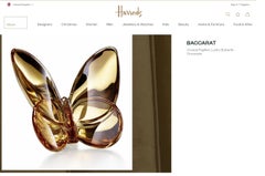 Stunning Brand New Baccarat Crystal Butterfly in Burn Orange Color Boxed