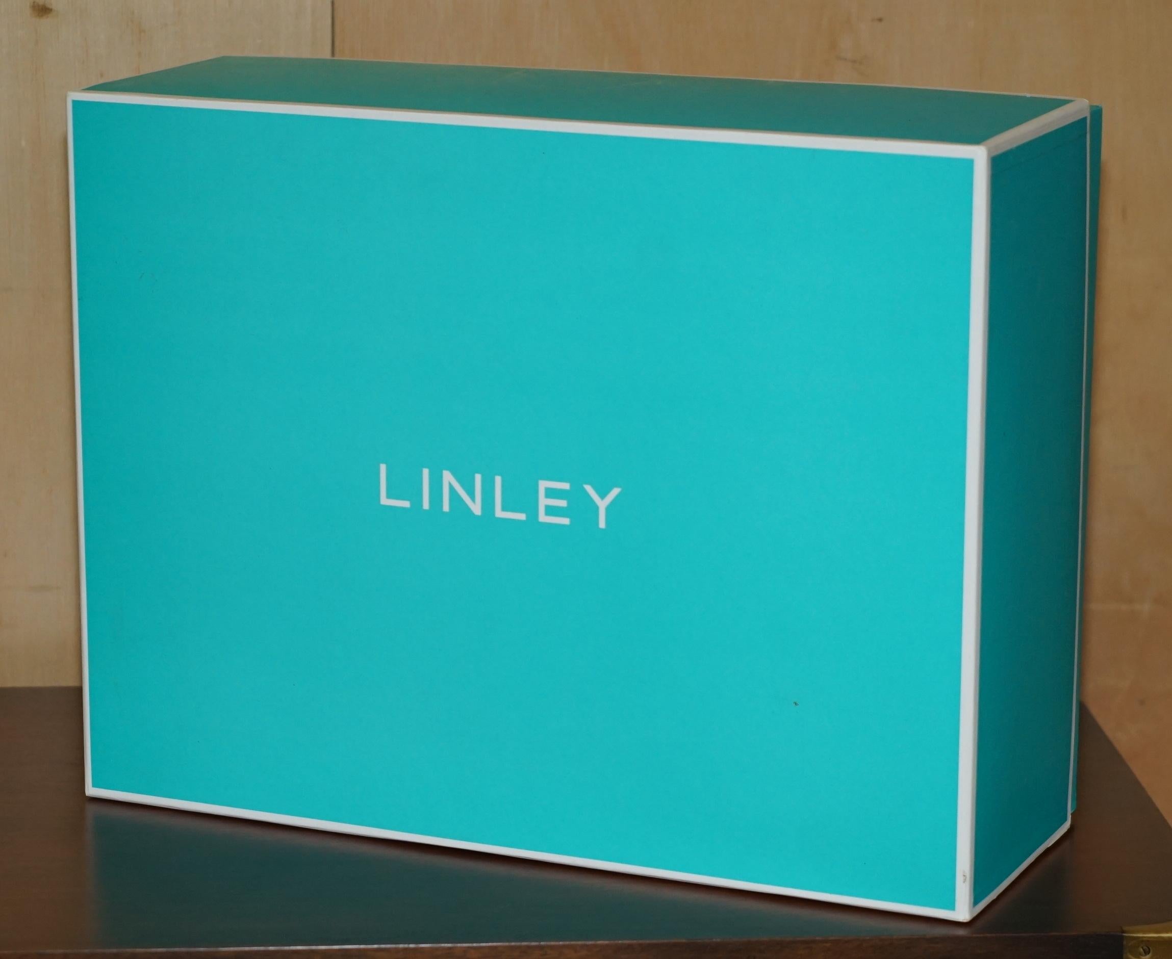 STUNNING BRAND NEW IN THE BOX ViSCOUNT DAVID LINLEY CUT GLASS CRYSTAL CAVIAR SET (Art déco) im Angebot