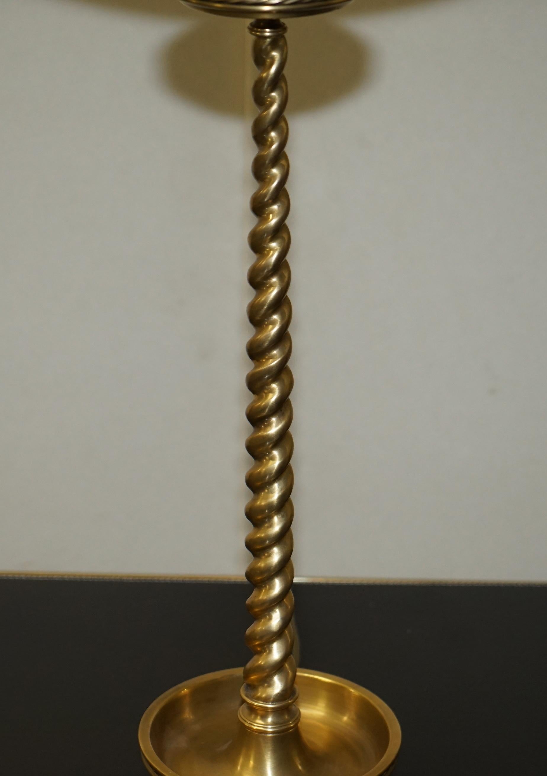 Hand-Crafted Stunning Brand New Tall Brass Ralph Lauren Gilt Turned Table Desk Lamp For Sale