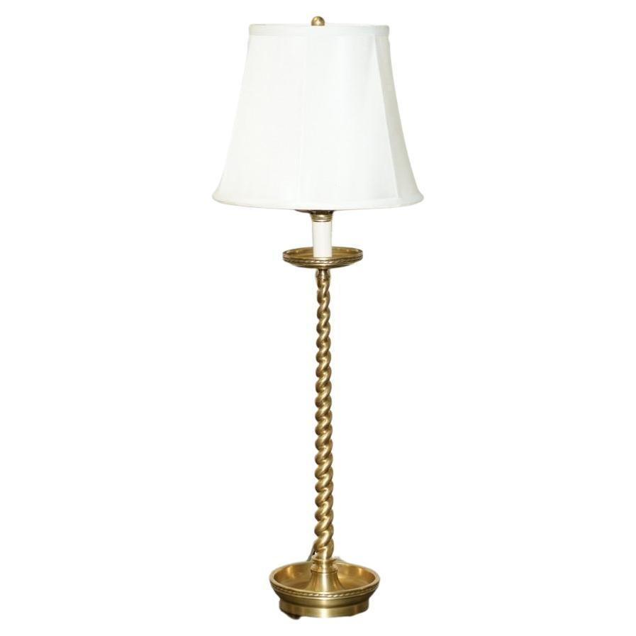 Superbe lampe de bureau haute en laiton Ralph Lauren doré et tournée, neuve et de qualité en vente