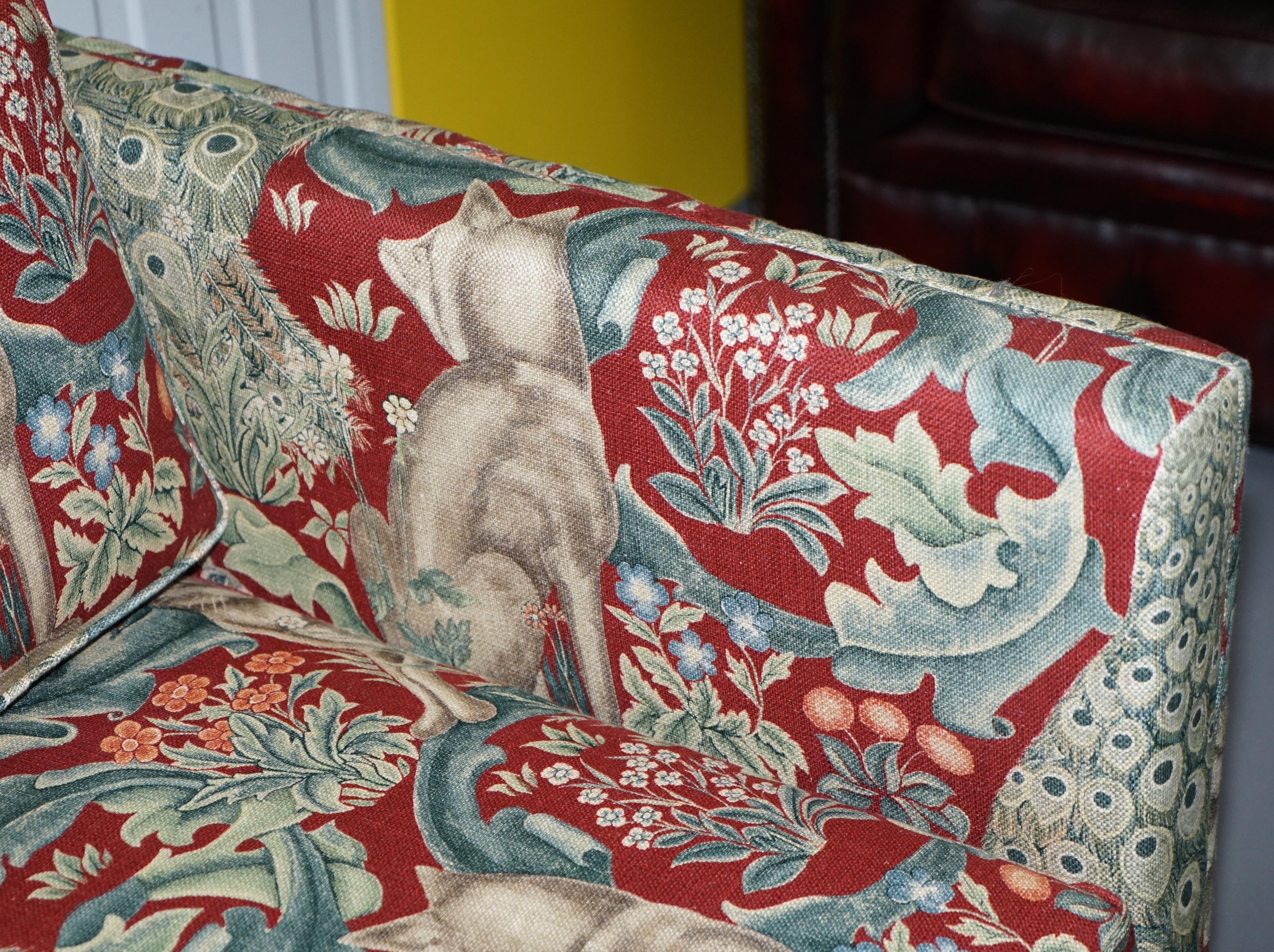 Upholstery Stunning Brand New William Morris Forest Linen Upholstered Chesterfield Sofa