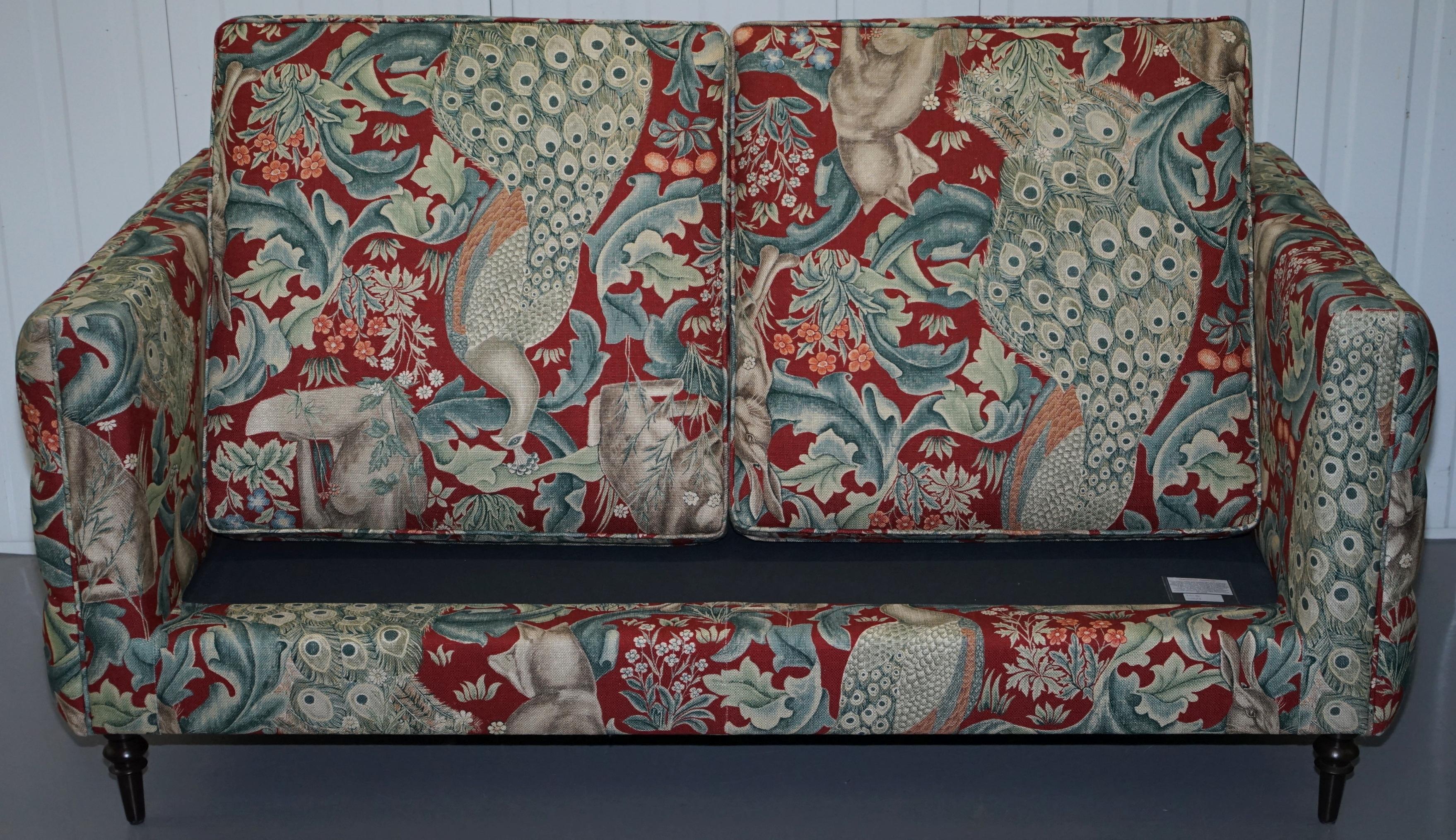 Stunning Brand New William Morris Forest Linen Upholstered Chesterfield Sofa 1