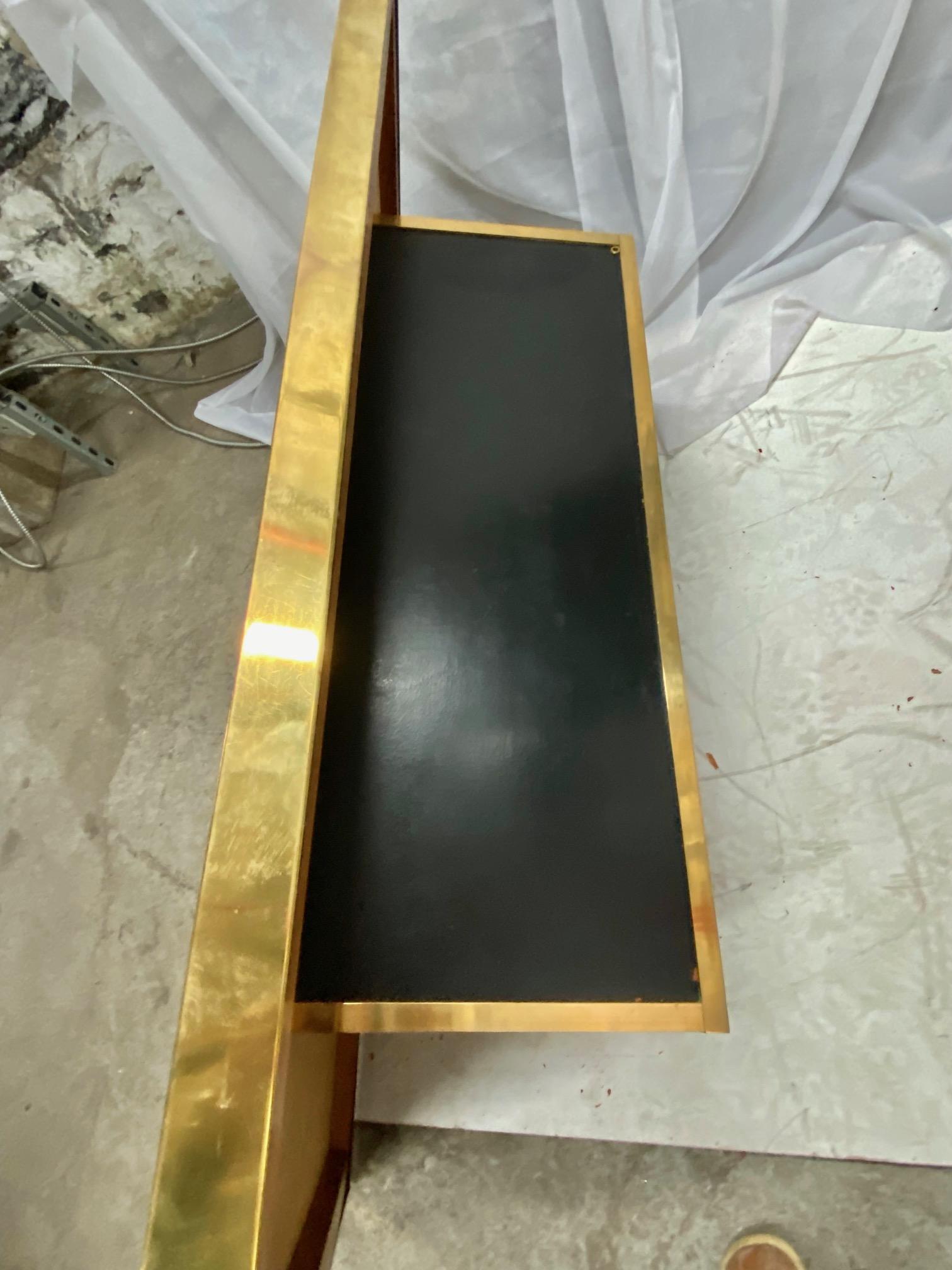 Stunning Brass Acid Etched Coffee Table by Willy Daro For Sale 6