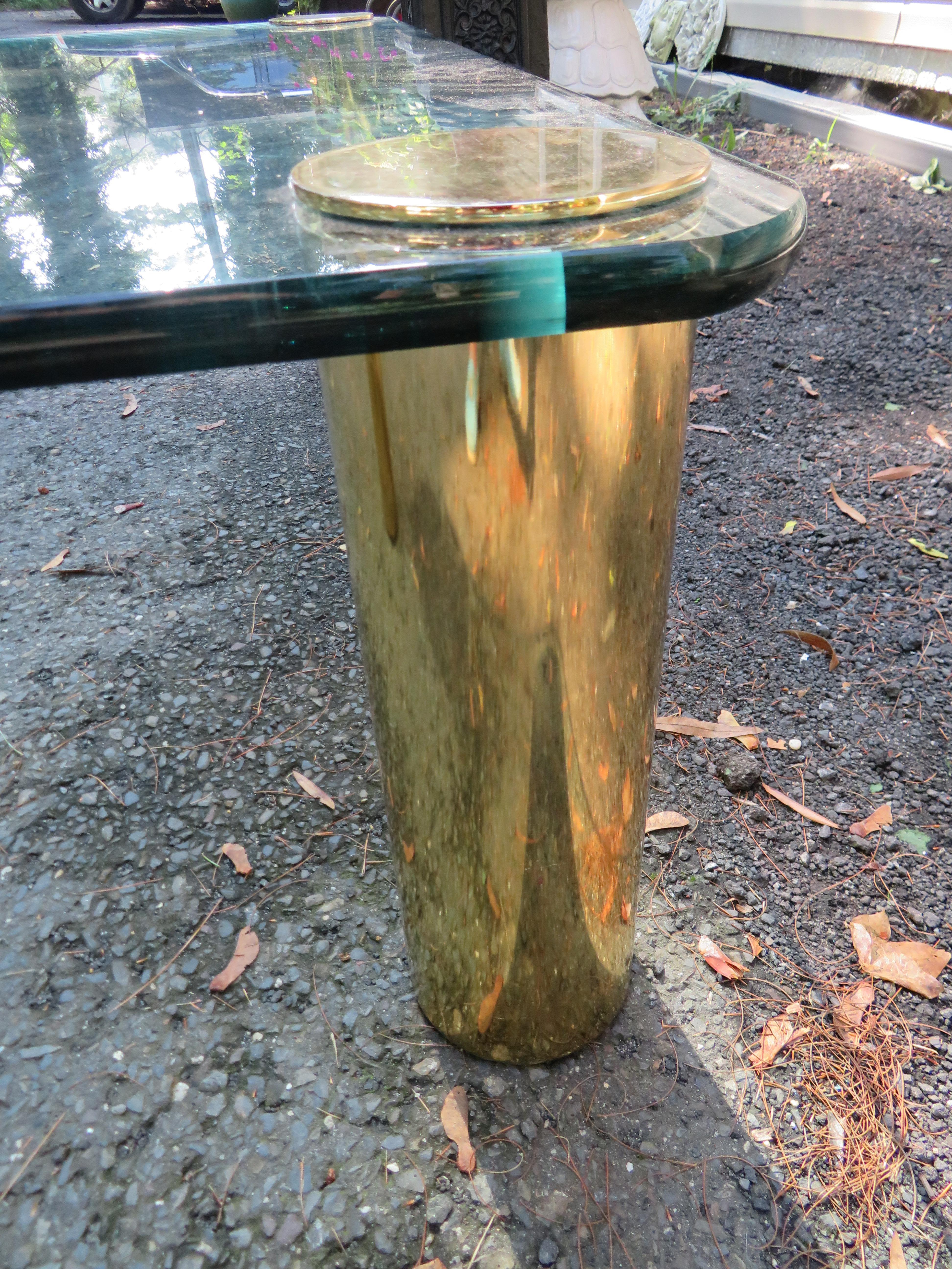 Late 20th Century Stunning Brass and Glass Cocktail Table by Pace Collection For Sale