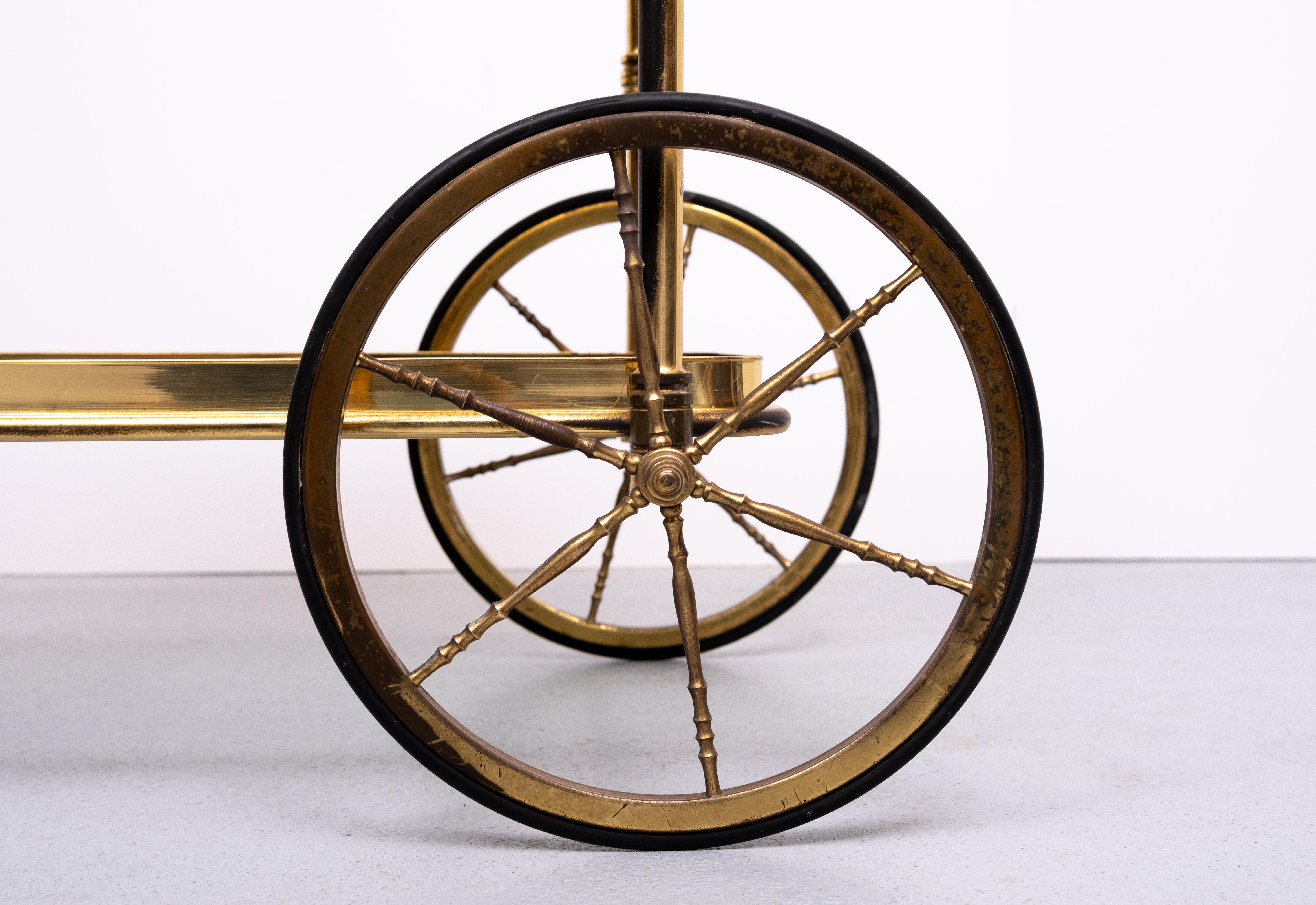 Stunning Brass Bar Trolley 1950s France For Sale 1