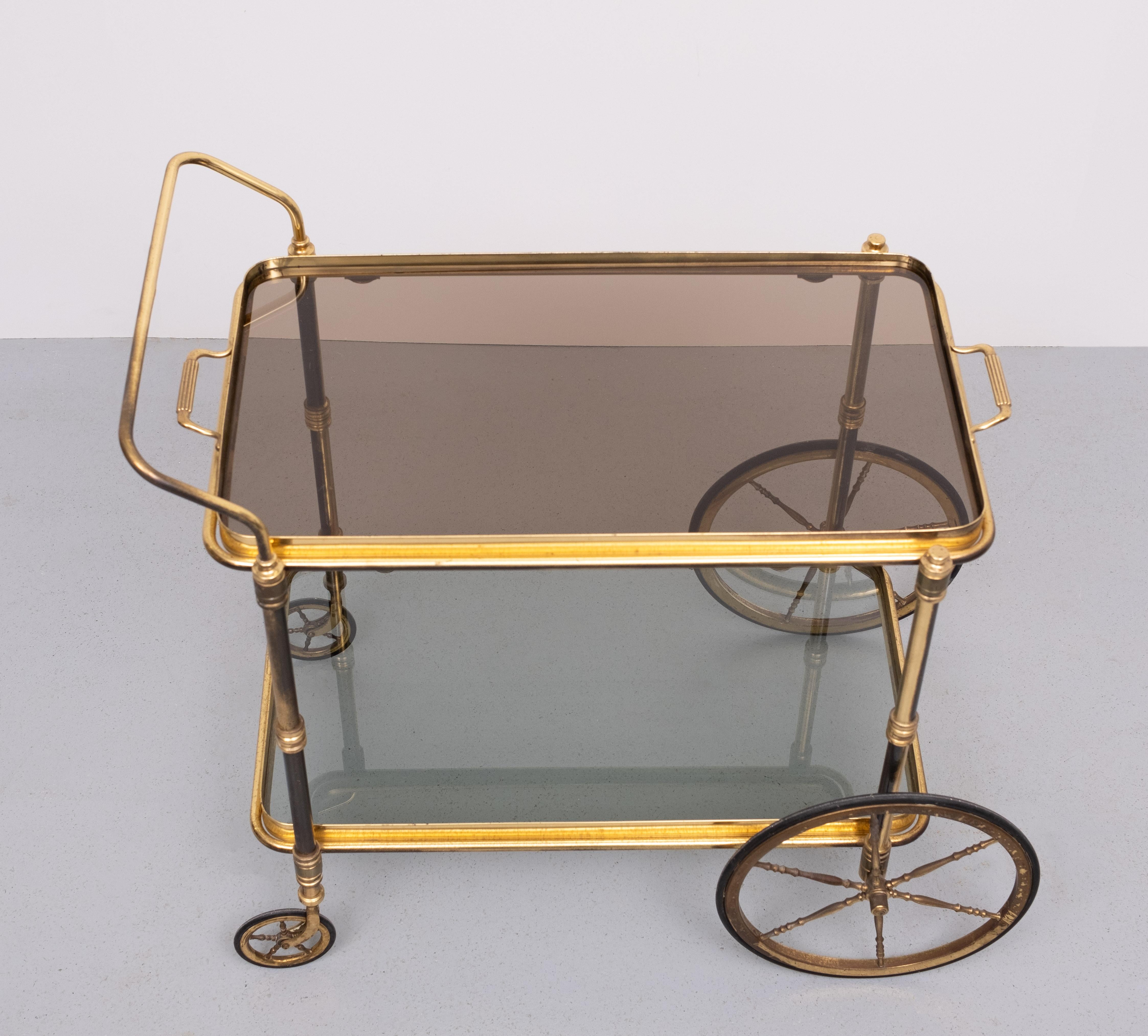 Stunning Brass Bar Trolley 1950s France For Sale 3
