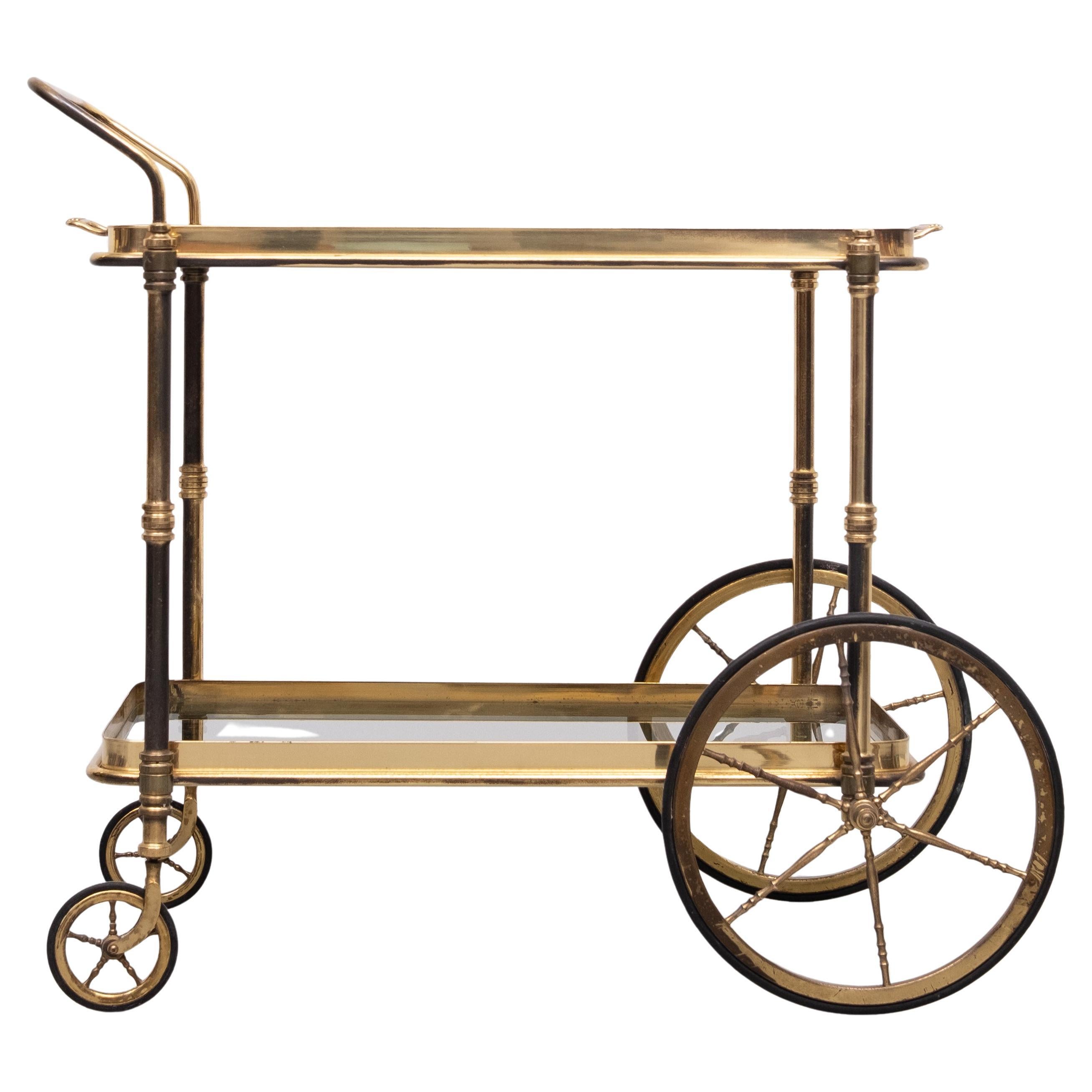 Wunderschöner Barwagen aus Messing 1950er Jahre Frankreich