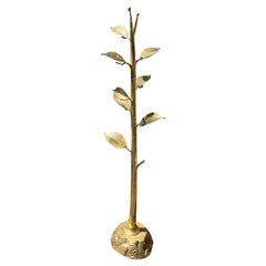 Stunning Brass Coat Rack Tree Sculpture Italy