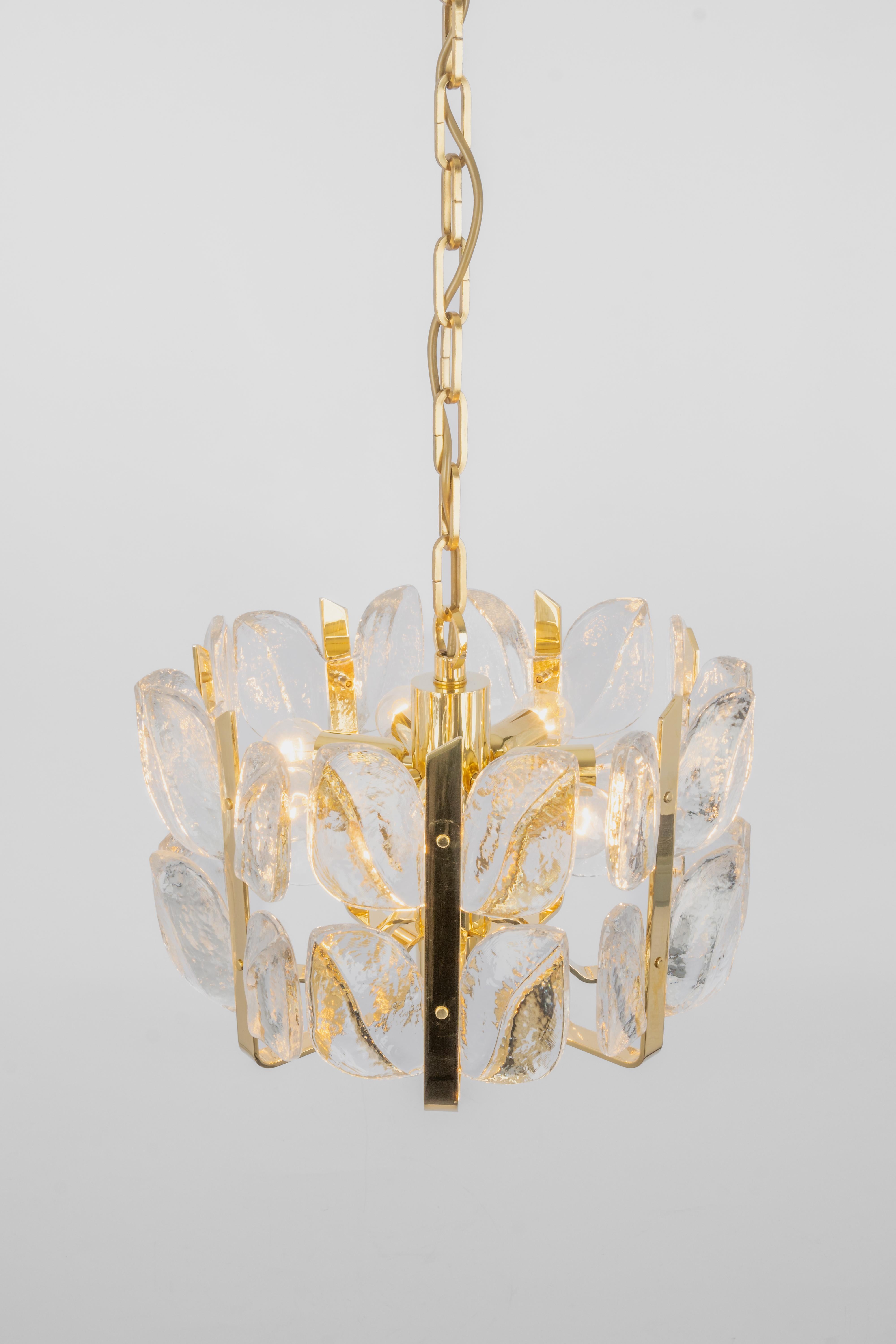 Stunning Brass, Crystal Glass Chandelier Florida, Kalmar, Austria, 1970 3