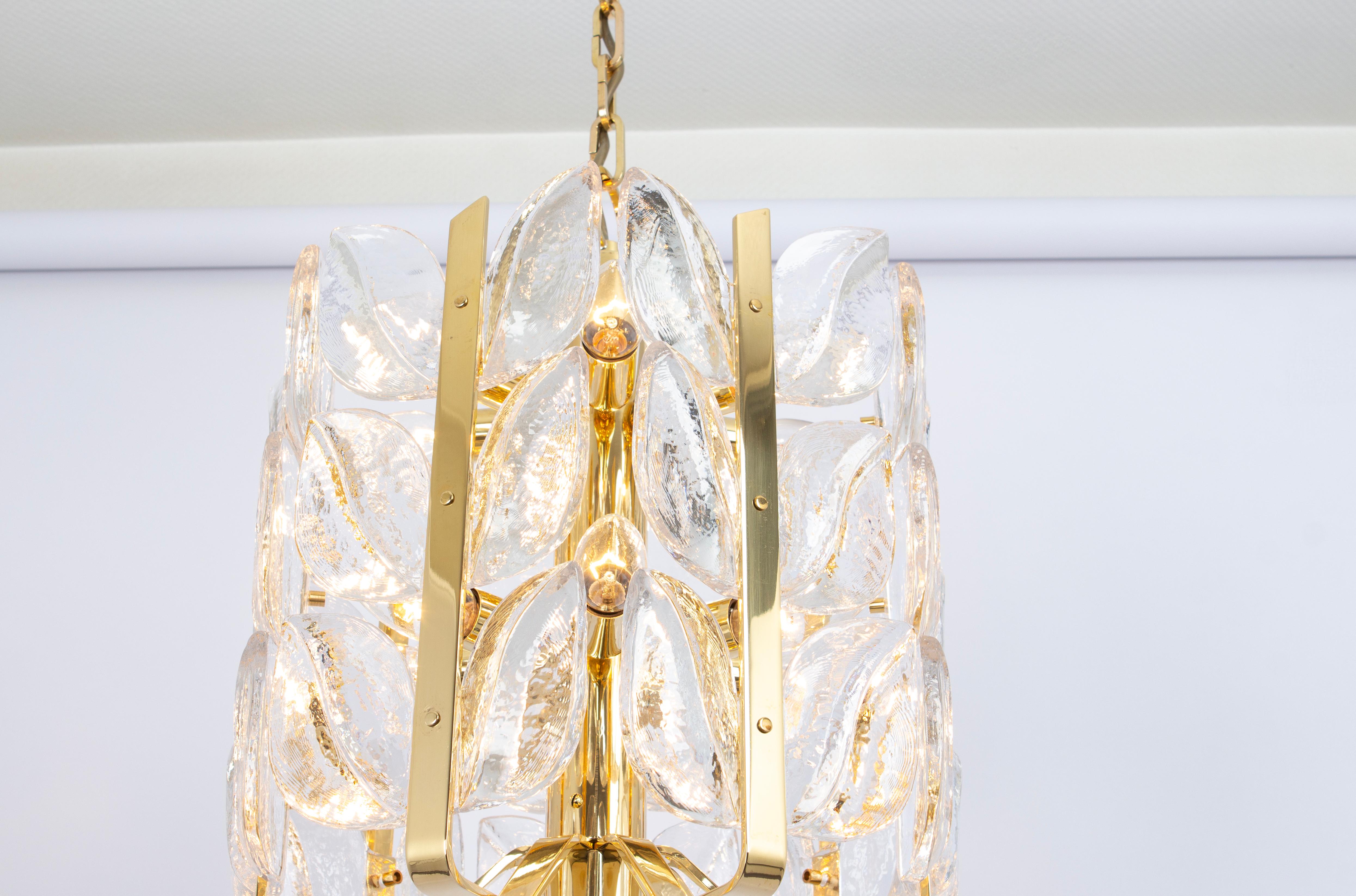 Stunning Brass, Crystal Glass Chandelier Florida, Kalmar, Austria, 1970 5