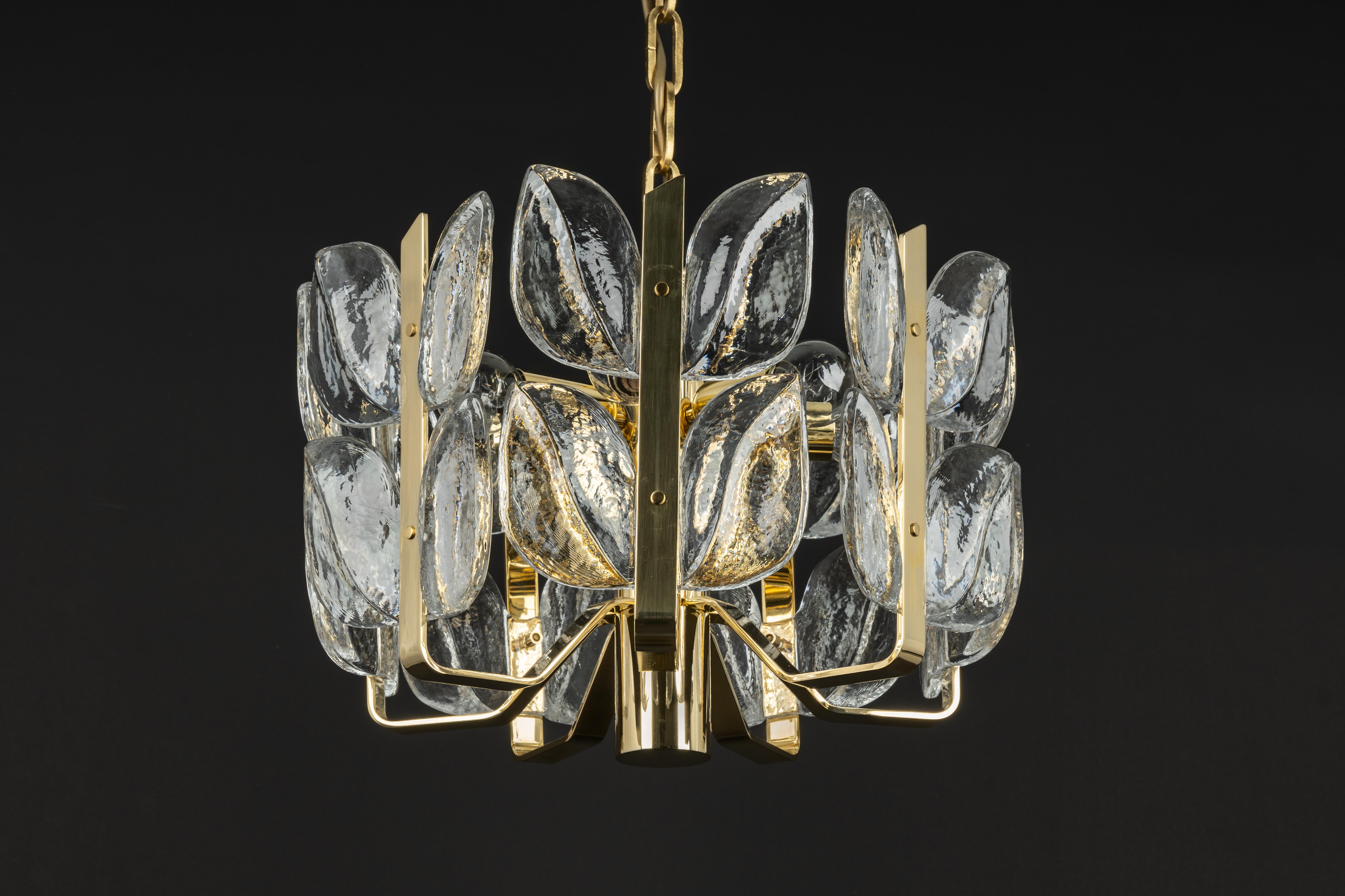 Stunning Brass, Crystal Glass Chandelier Florida, Kalmar, Austria, 1970 5