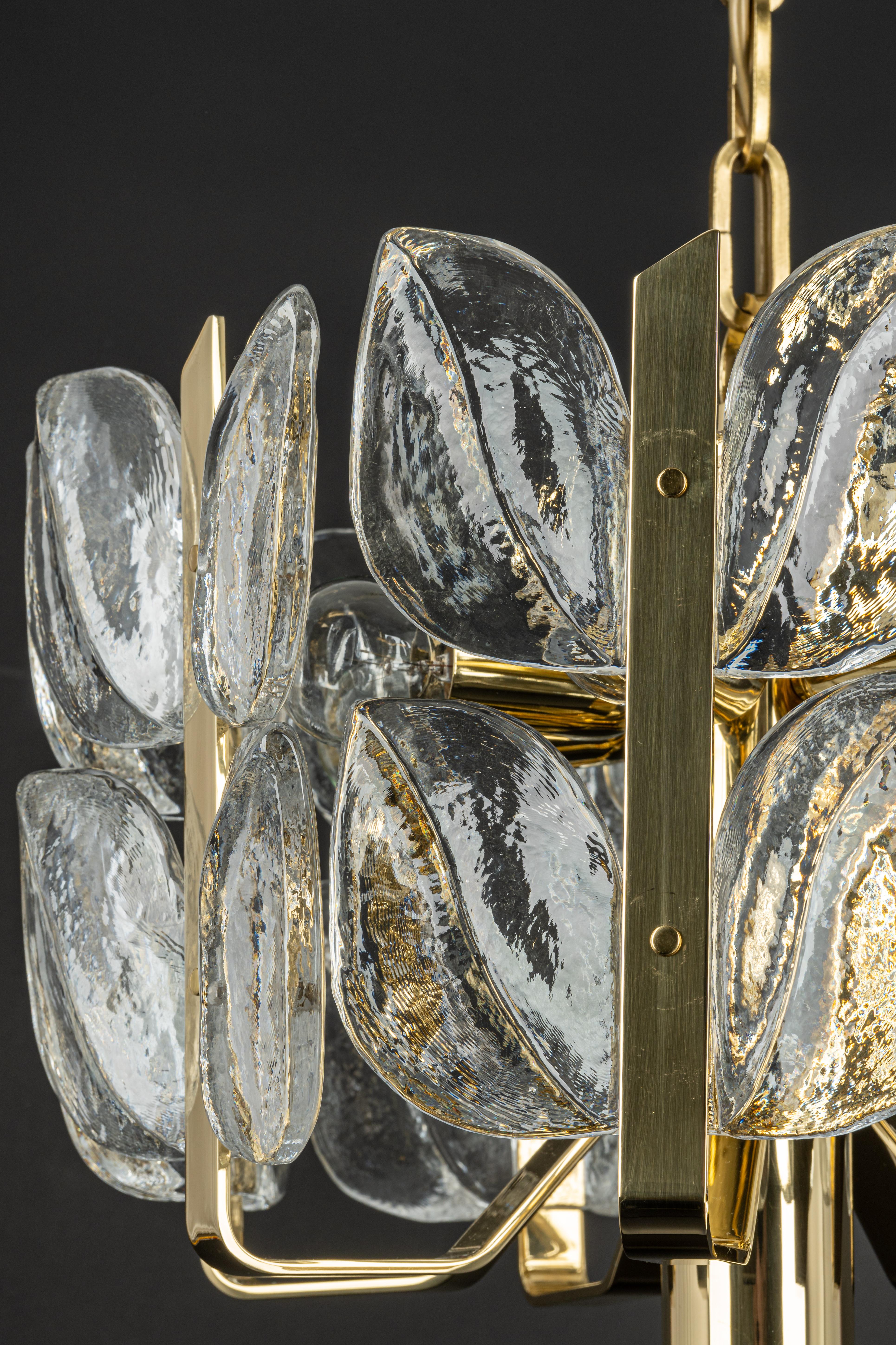 Stunning Brass, Crystal Glass Chandelier Florida, Kalmar, Austria, 1970 6
