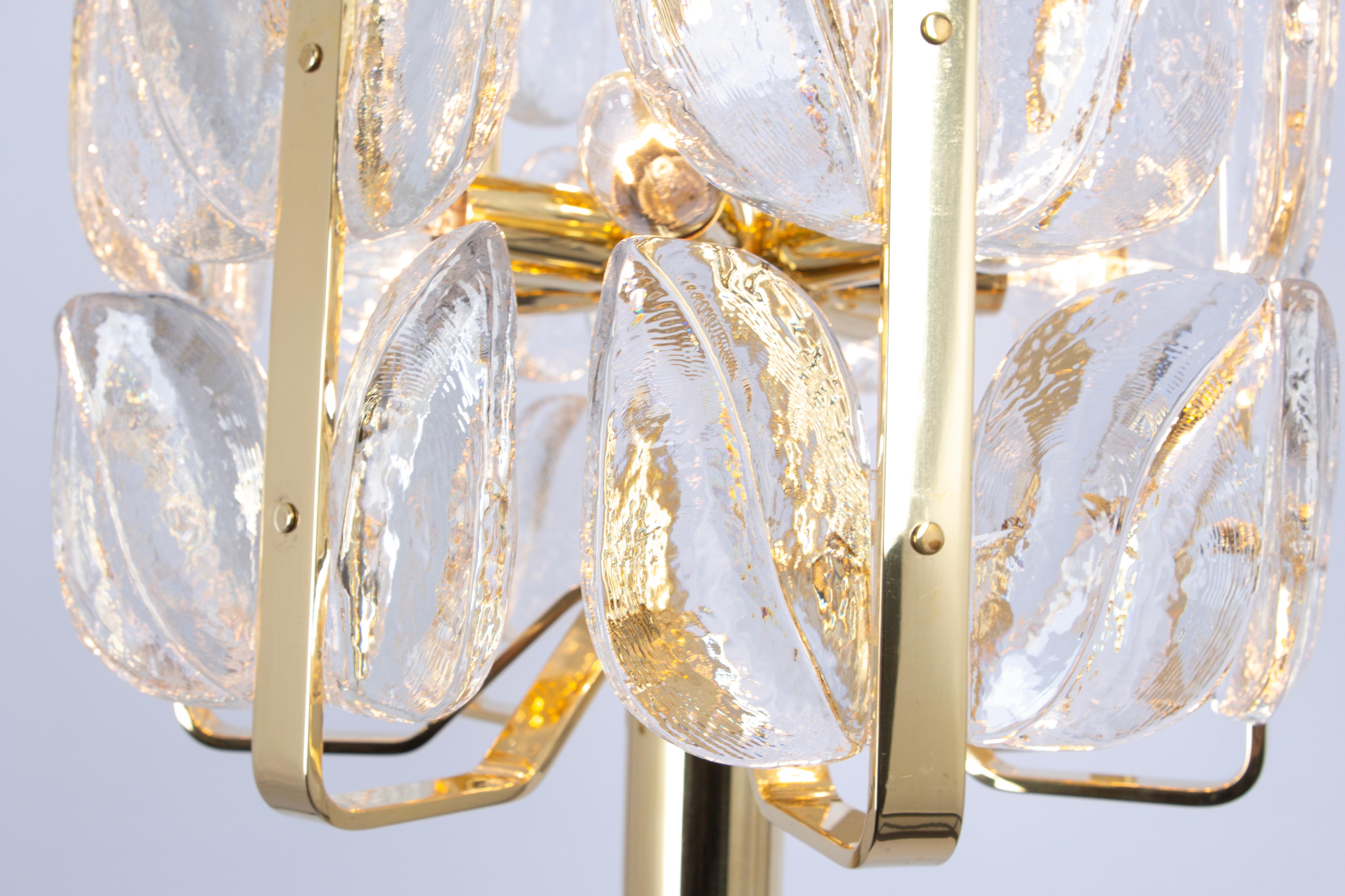 Stunning Brass, Crystal Glass Chandelier Florida, Kalmar, Austria, 1970 7