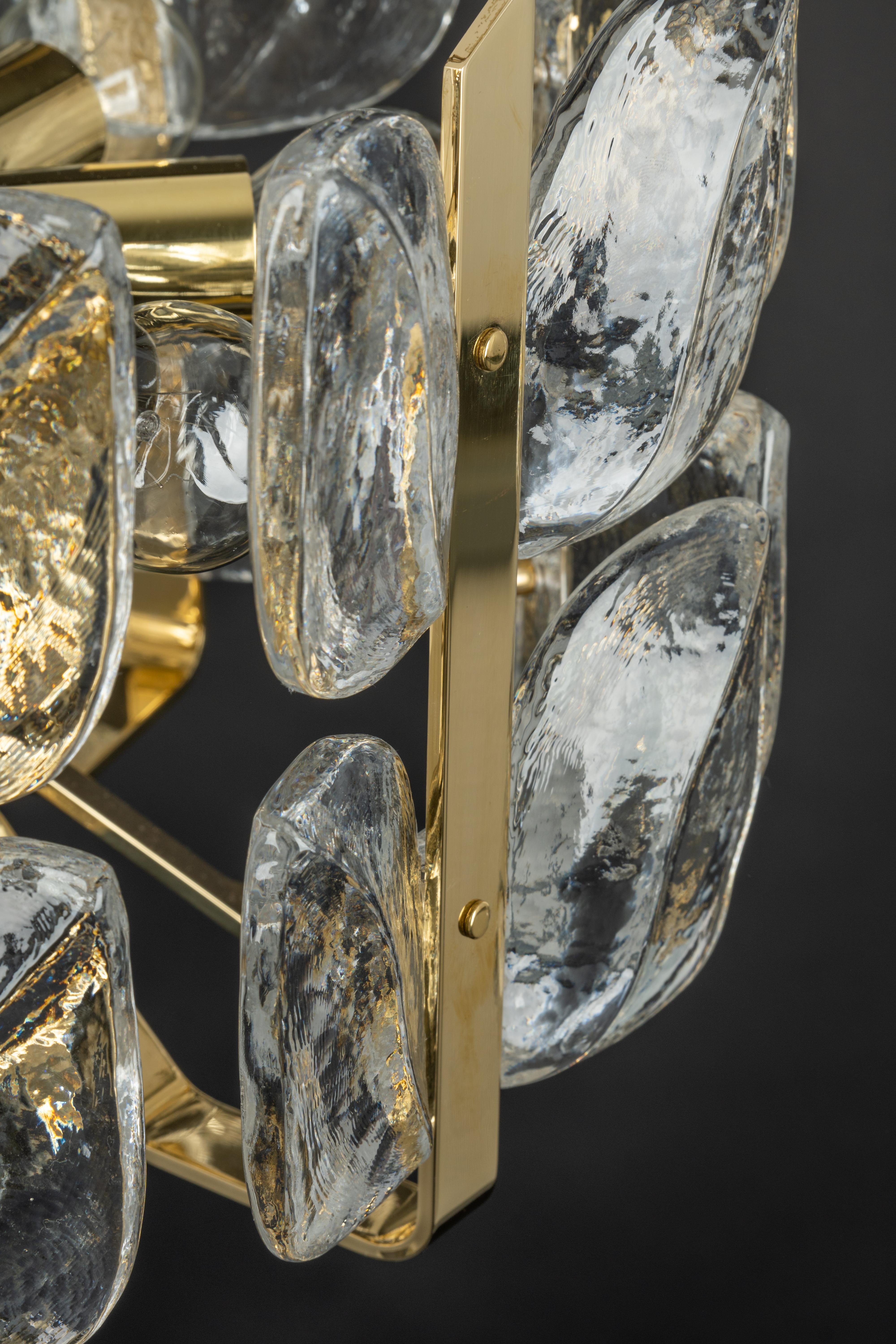 Stunning Brass, Crystal Glass Chandelier Florida, Kalmar, Austria, 1970 7
