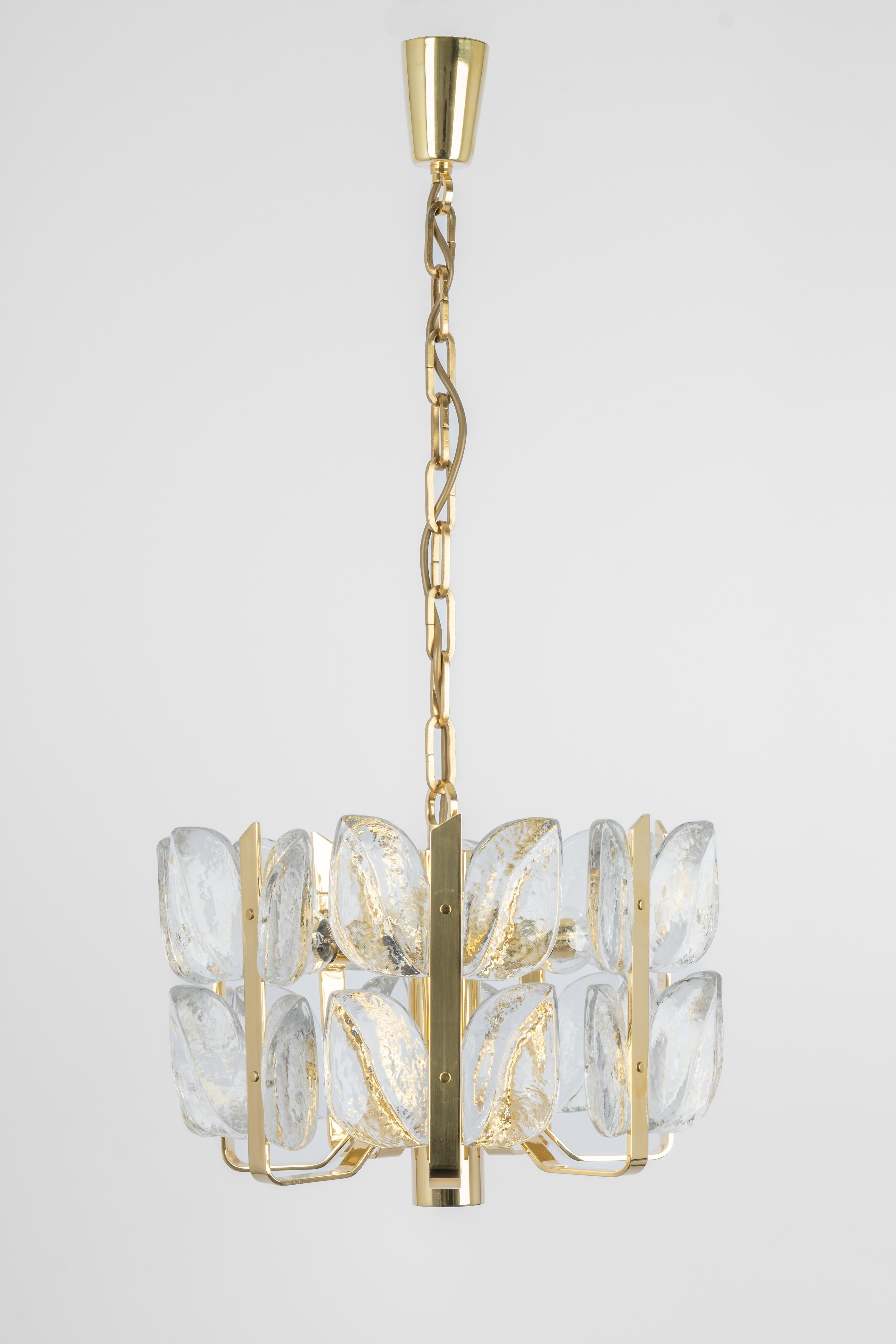 Stunning Brass, Crystal Glass Chandelier Florida, Kalmar, Austria, 1970 8