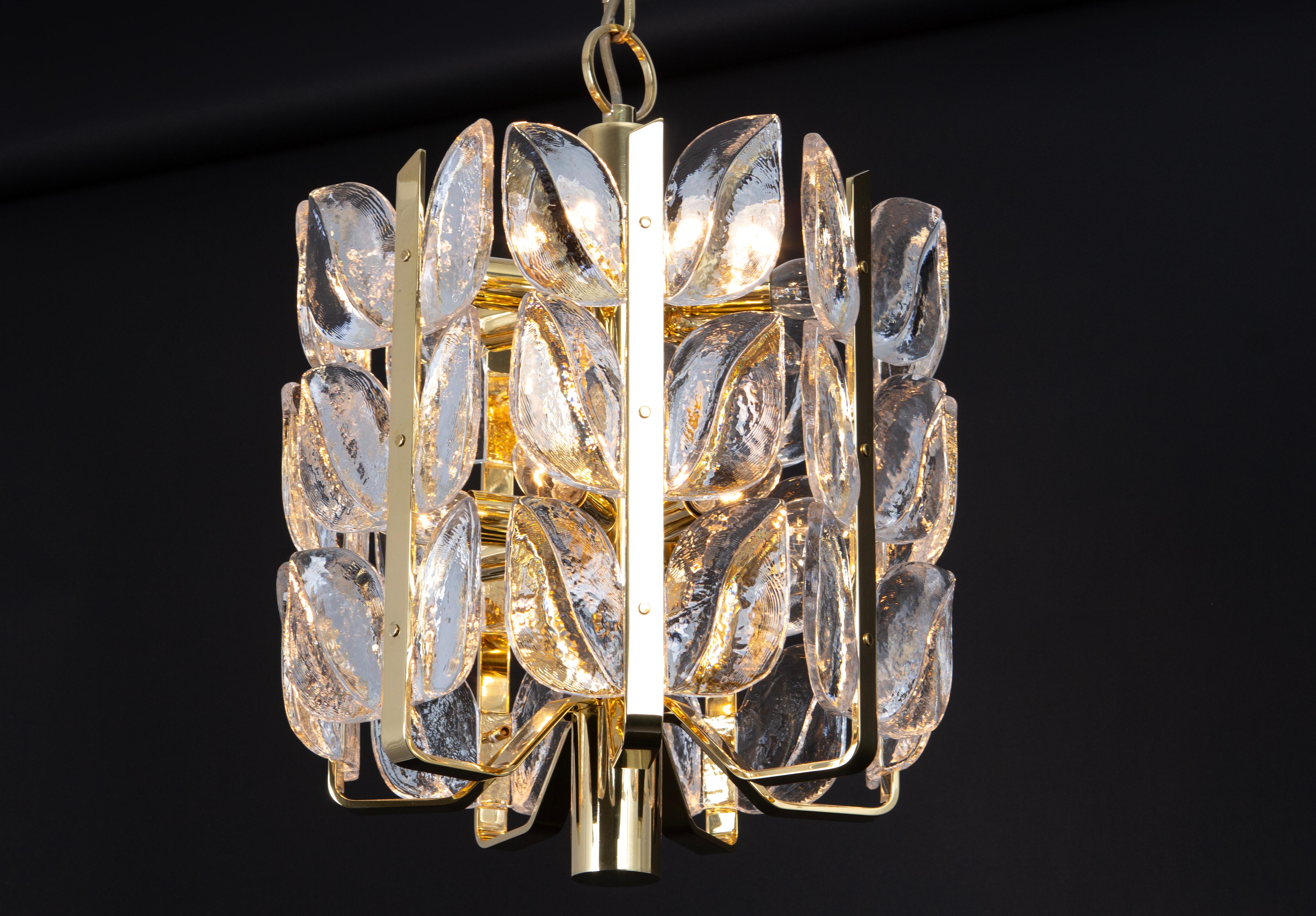 Stunning Brass, Crystal Glass Chandelier Florida, Kalmar, Austria, 1970 9