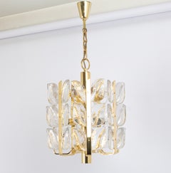 Stunning Brass, Crystal Glass Chandelier Florida, Kalmar, Austria, 1970