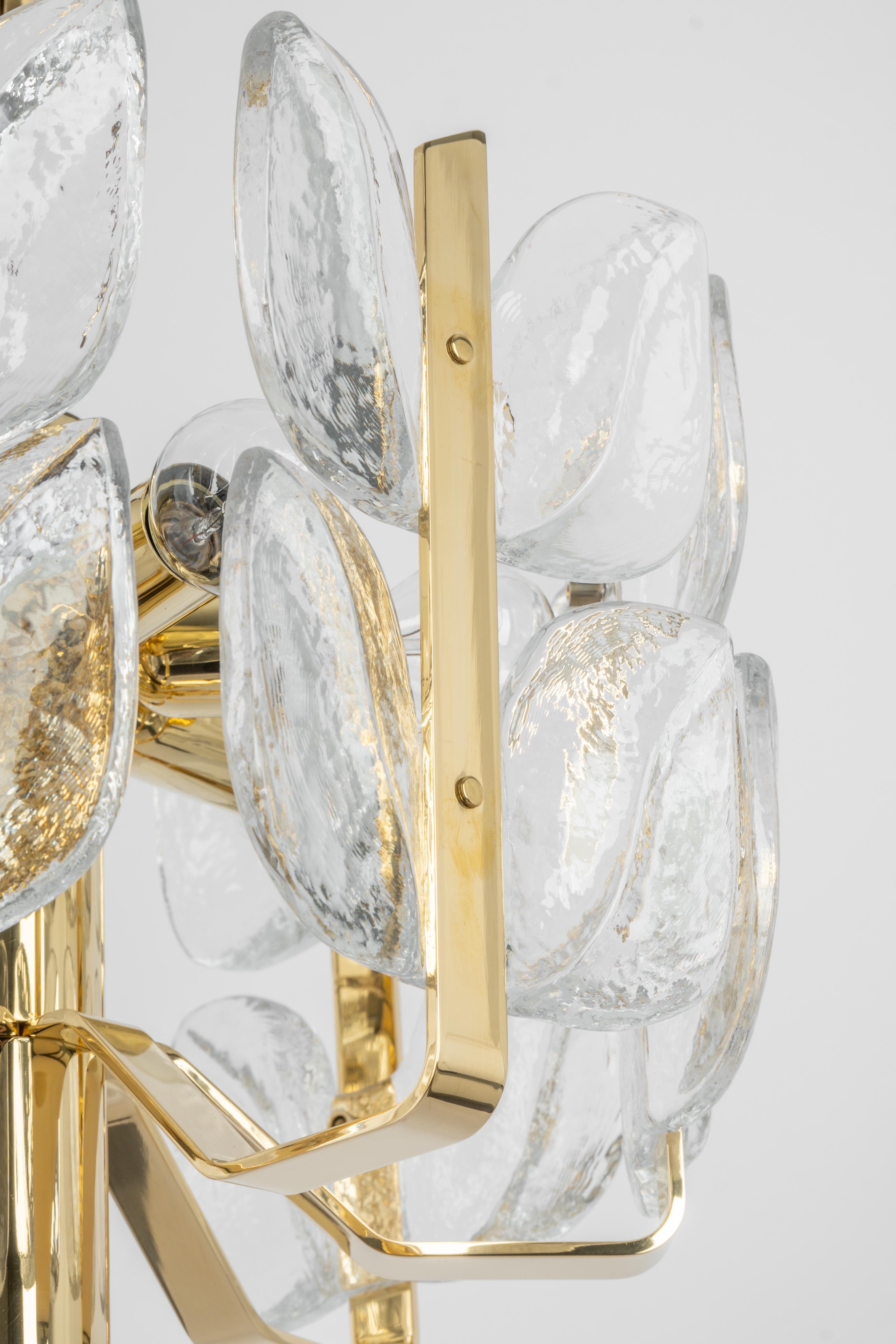 Austrian Stunning Brass, Crystal Glass Chandelier Florida, Kalmar, Austria, 1970