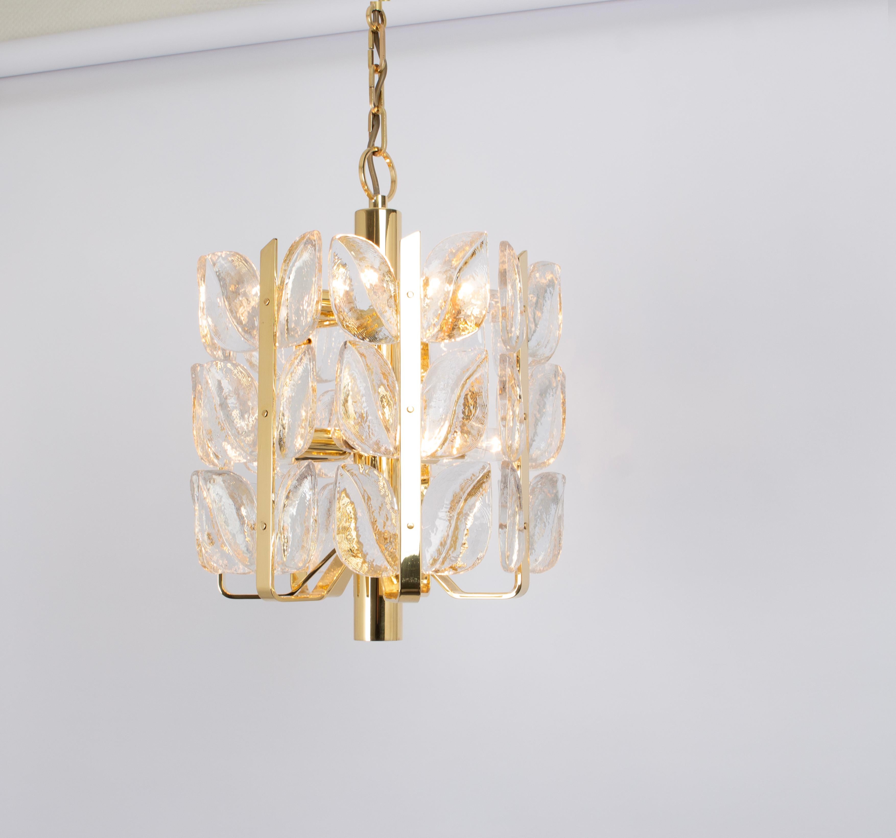 Stunning Brass, Crystal Glass Chandelier Florida, Kalmar, Austria, 1970 2