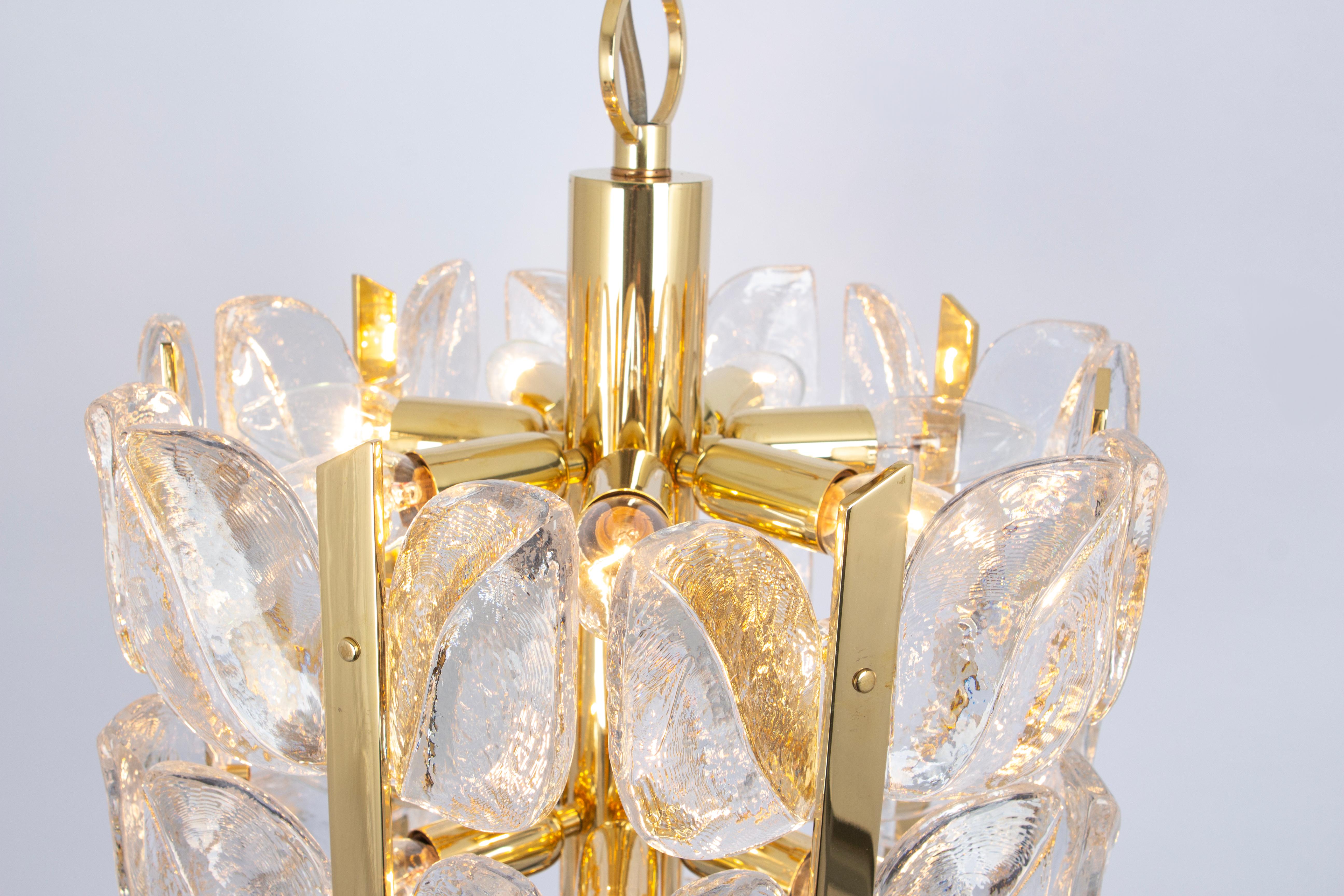 Stunning Brass, Crystal Glass Chandelier Florida, Kalmar, Austria, 1970 3