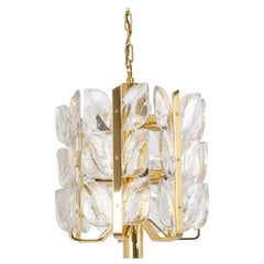 Stunning Brass, Crystal Glass Chandelier Florida, Kalmar, Austria, 1970