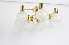 Stunning Brass Flushmount in style of Sciolari, Italy, 1960s