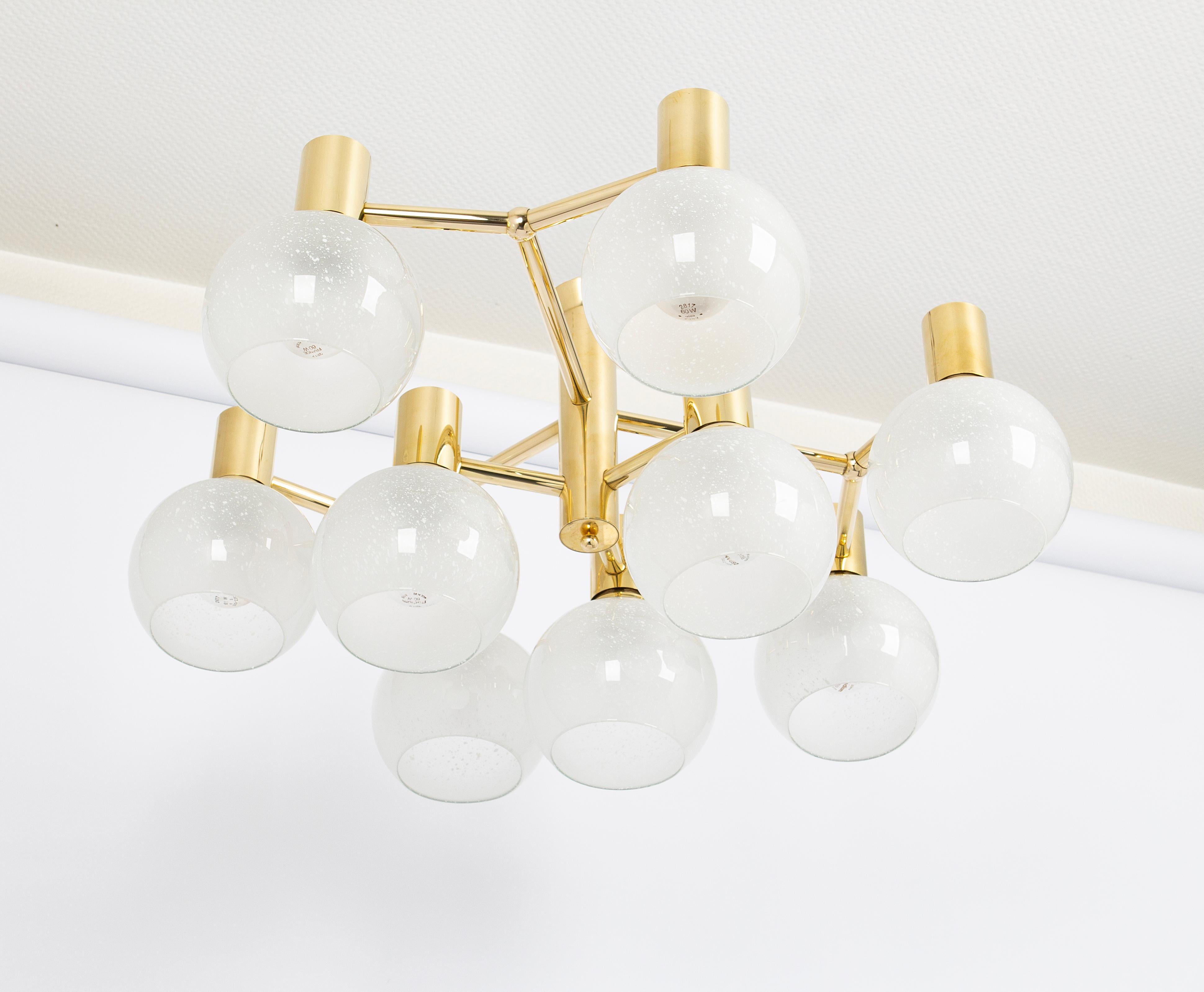 Mid-Century Modern Stupéfiante boîte à boutons en laiton dans le style de Sciolari, Italie, années 1960 en vente