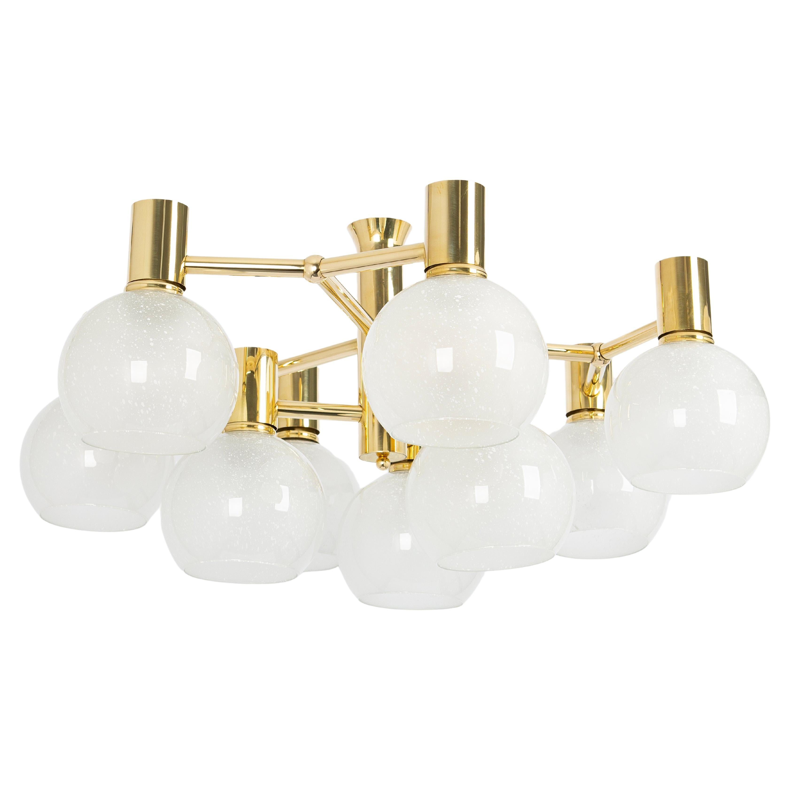 Stunning Brass Flushmount in style of Sciolari, Italy, 1960s