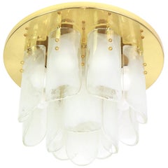 Vintage Stunning Brass, Murano Glass Light Fixture , Kalmar, Austria, 1970