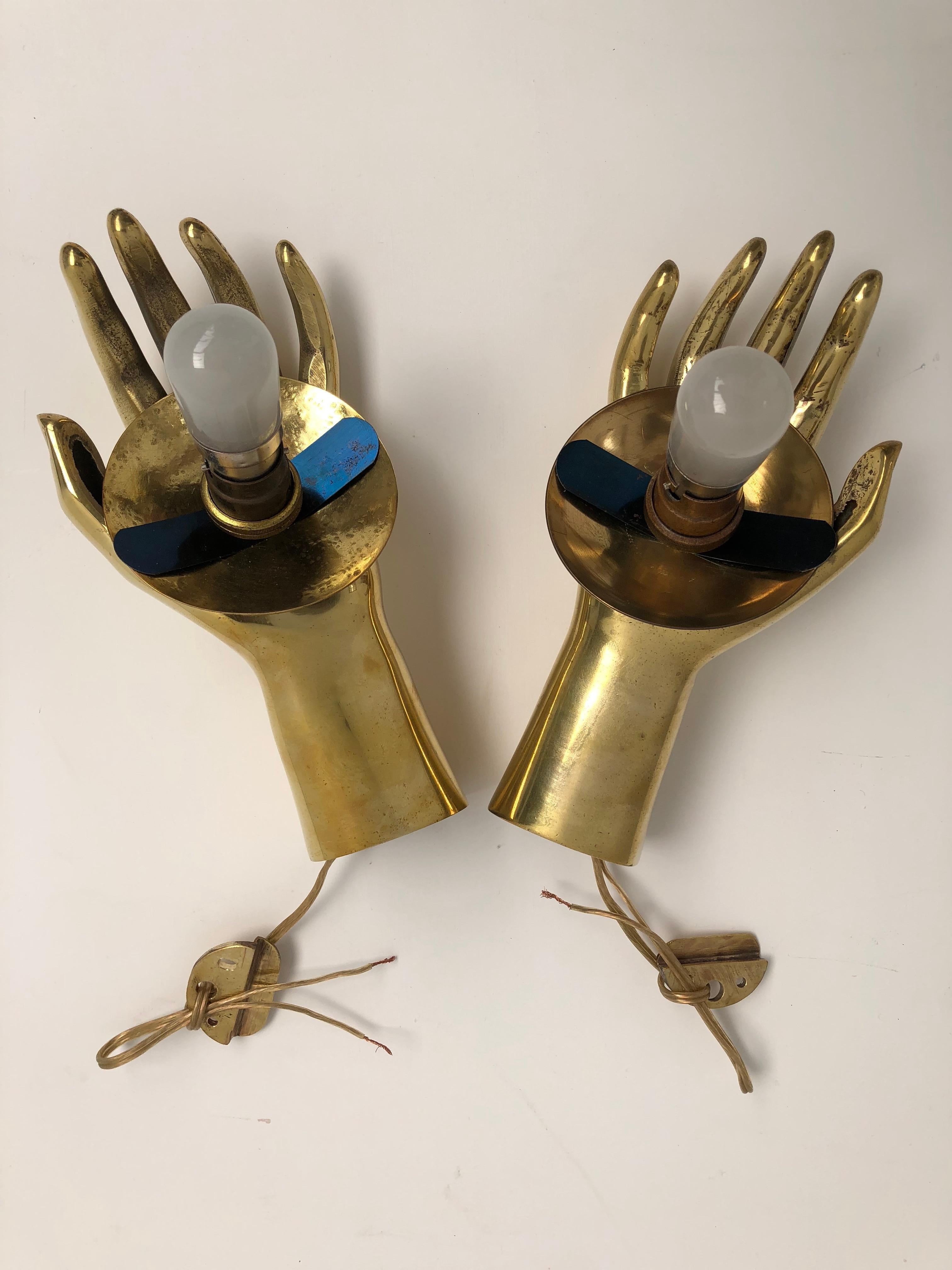 Brass & Opaline glass appliques  ARLUS, 1960  handed pair, Guaranteed original 8