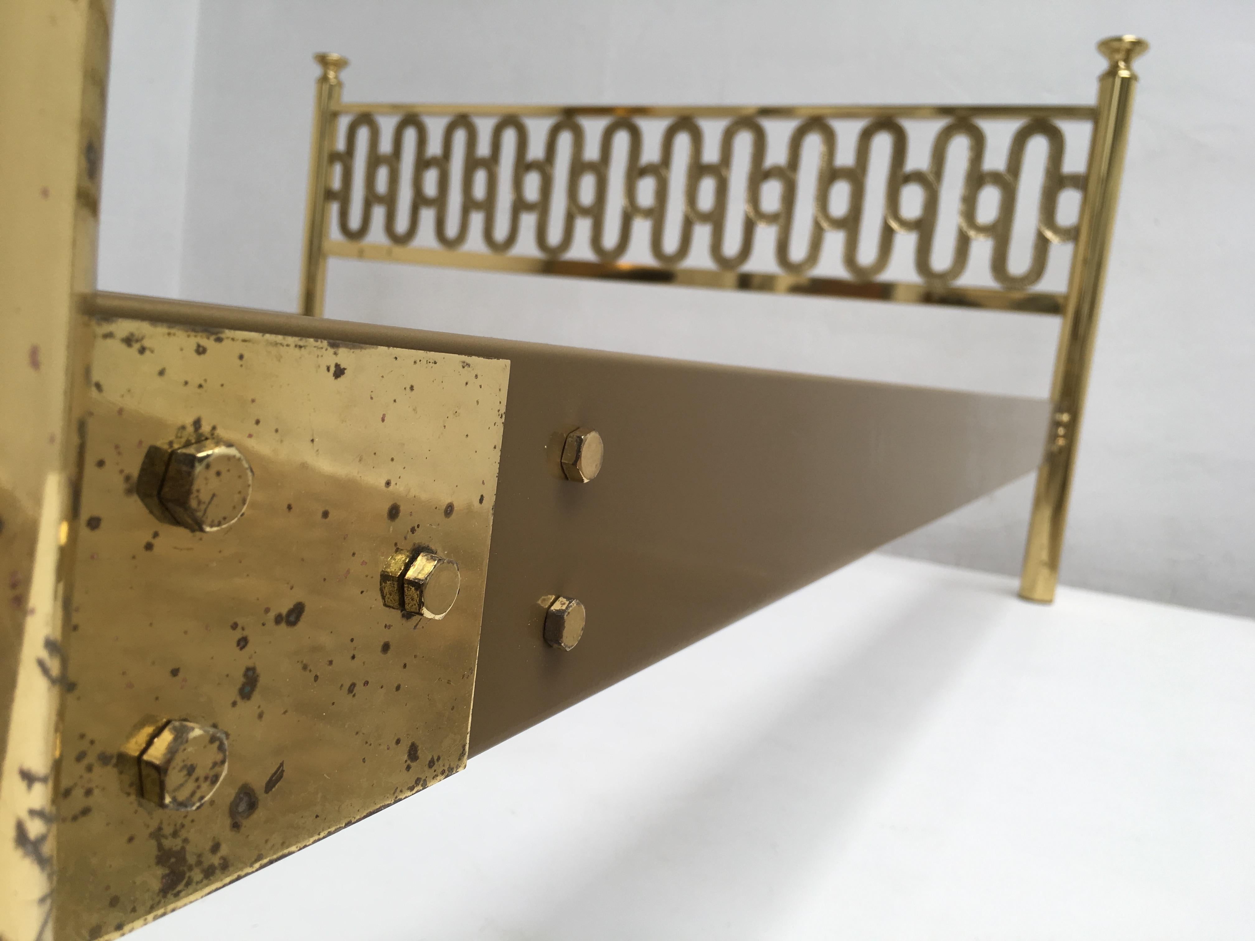 Italian Stunning Brass Sculptural Form Double Bed by Angelo Brotto, Esperia, 1970, Italy For Sale