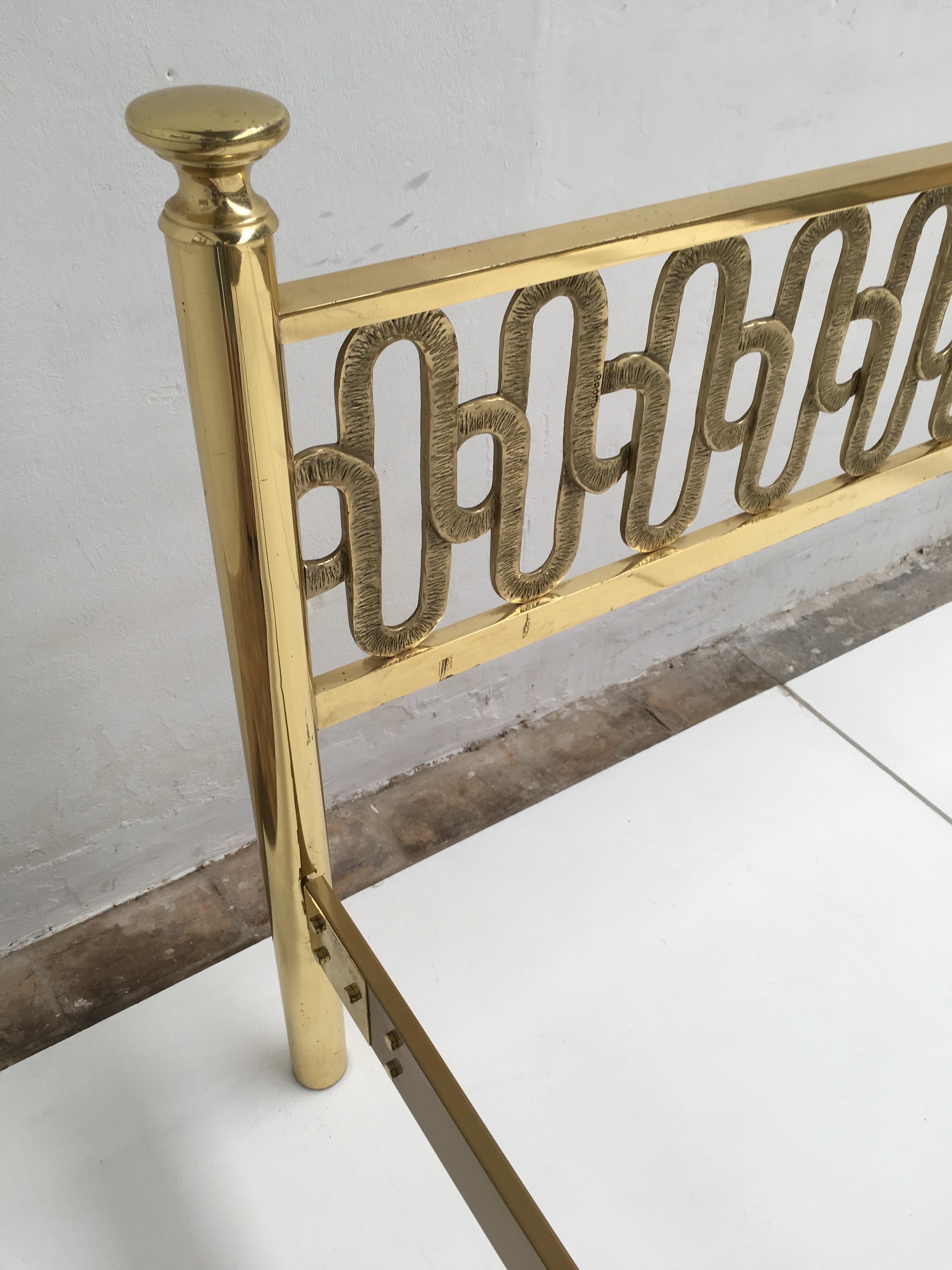 Stunning Brass Sculptural Form Double Bed by Angelo Brotto, Esperia, 1970, Italy For Sale 1