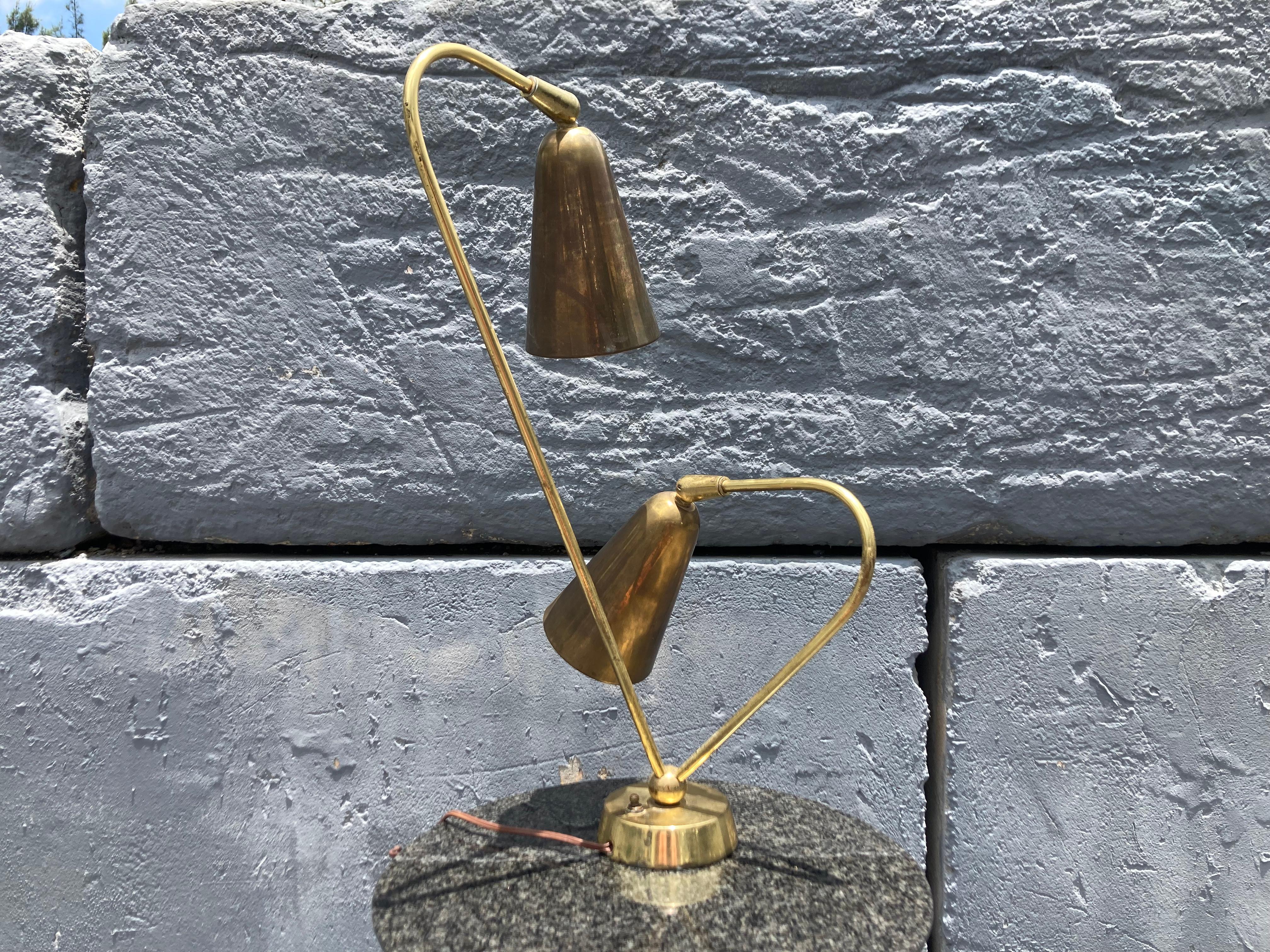 Stunning Brass Table Lamp in the style of Paavo Tynell, USA 1950s For Sale 5