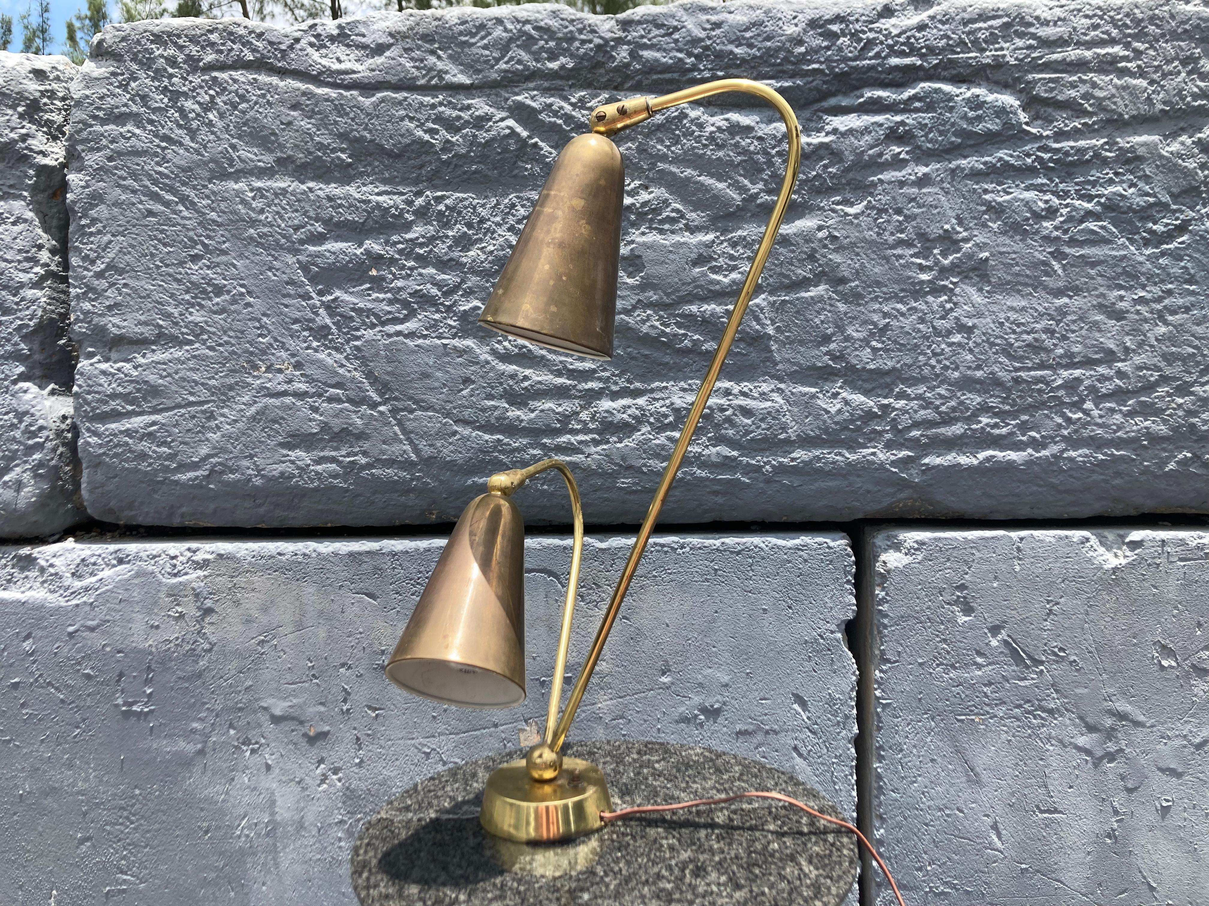 Stunning Brass Table Lamp in the style of Paavo Tynell, USA 1950s For Sale 13