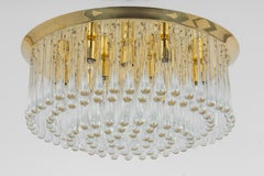 Stunning Brass Tear Drop Glasses Light Fixture Tropfen, Kalmar, Austria, 1970s