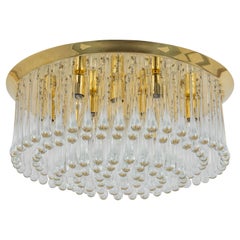 Stunning Brass Tear Drop Glasses Light Fixture Tropfen, Kalmar, Austria, 1970s