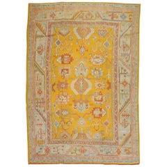 Stunning Mango Antique Turkish Oushak Rug